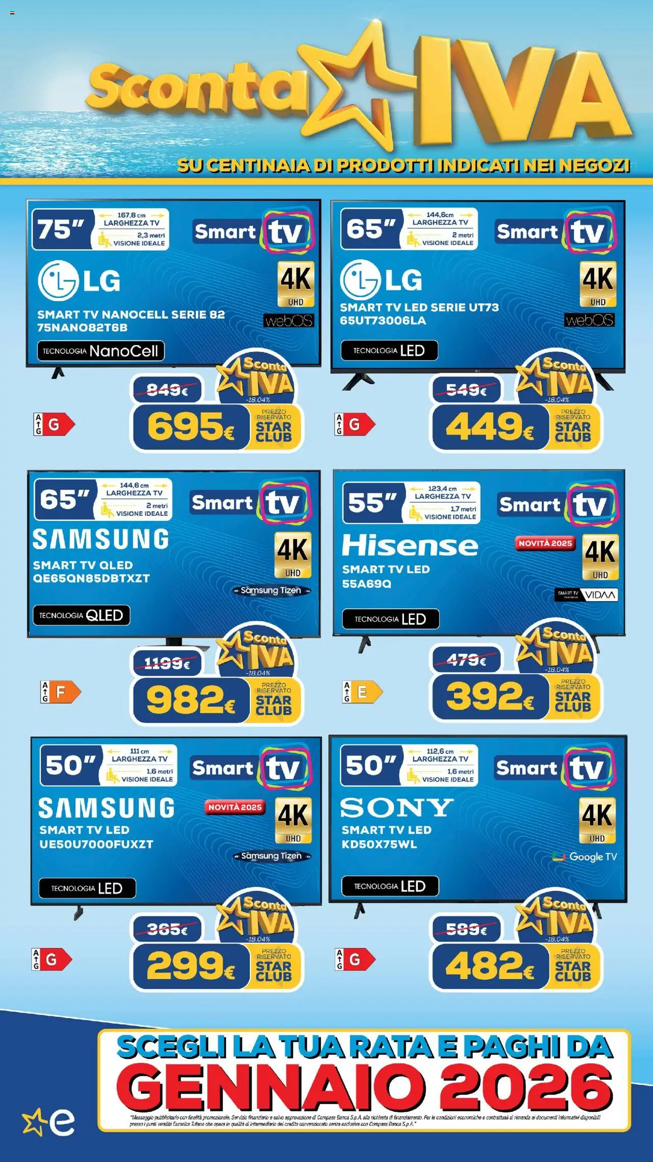 Volantino Euronics del 31.07.2025 | Pagina: 2 | Prodotti: smart TV, TV, Samsung