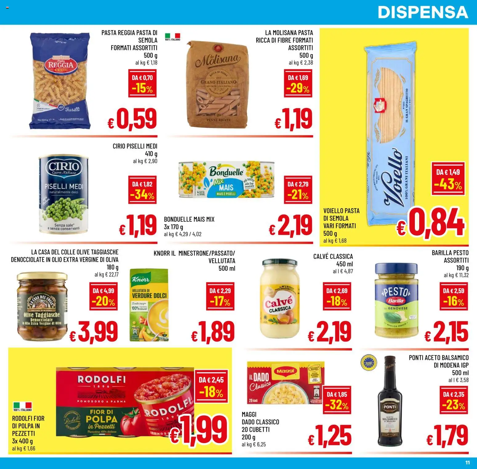 Volantino A&O del 10.11.2025 | Pagina: 11 | Prodotti: Pomodoro, Olive, Olio extra vergine, Penne