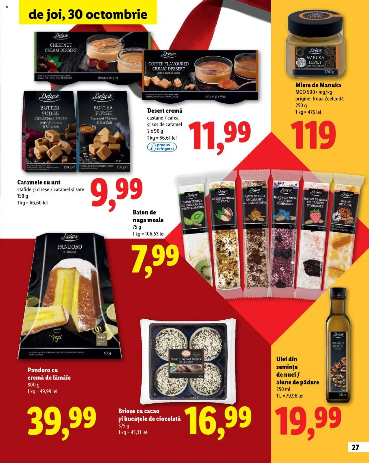 Noul catalog Lidl – valabil de la 23.10.2025 | Pagină: 27 | Produse: Alune, Unt, Căpșuni, Sare