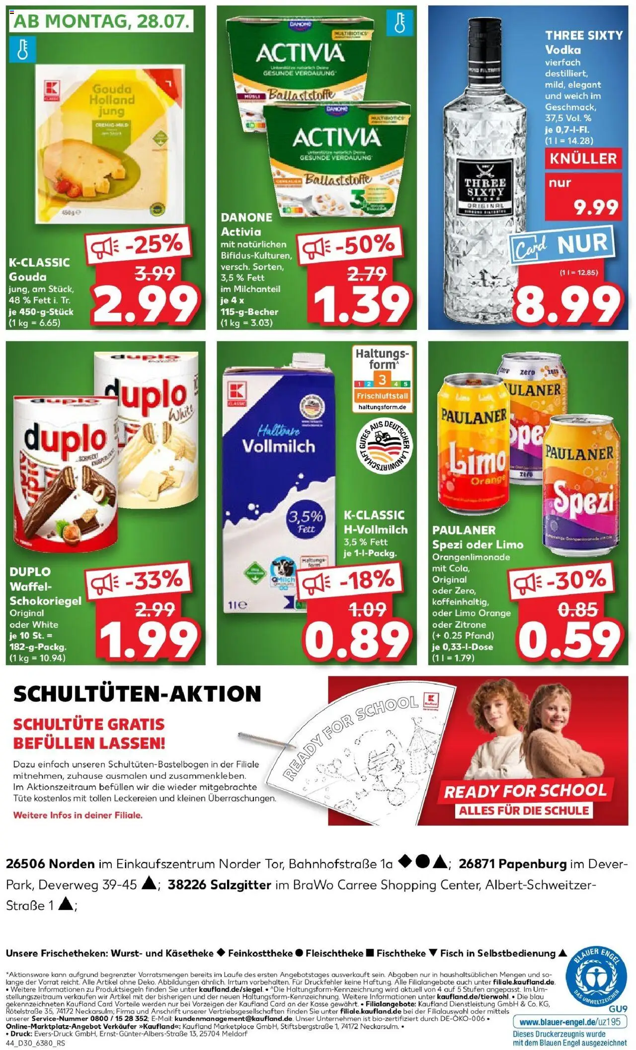 Kaufland prospekt Salzgitter	 - gültig ab dem 27.07.2025 | Seite: 7 | Produkte: Gouda, Zitrone, Vodka, Paulaner