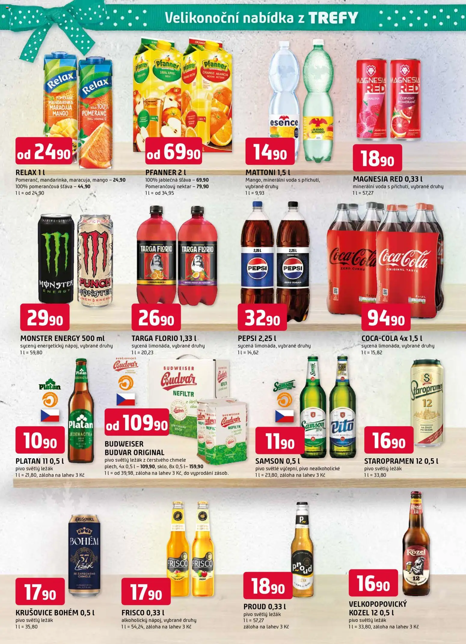 Trefa leták - Jarní speciál od 10.03.2026 | Strana: 10 | Produkty: Maracuja, Budvar, Staropramen 12, Kozel