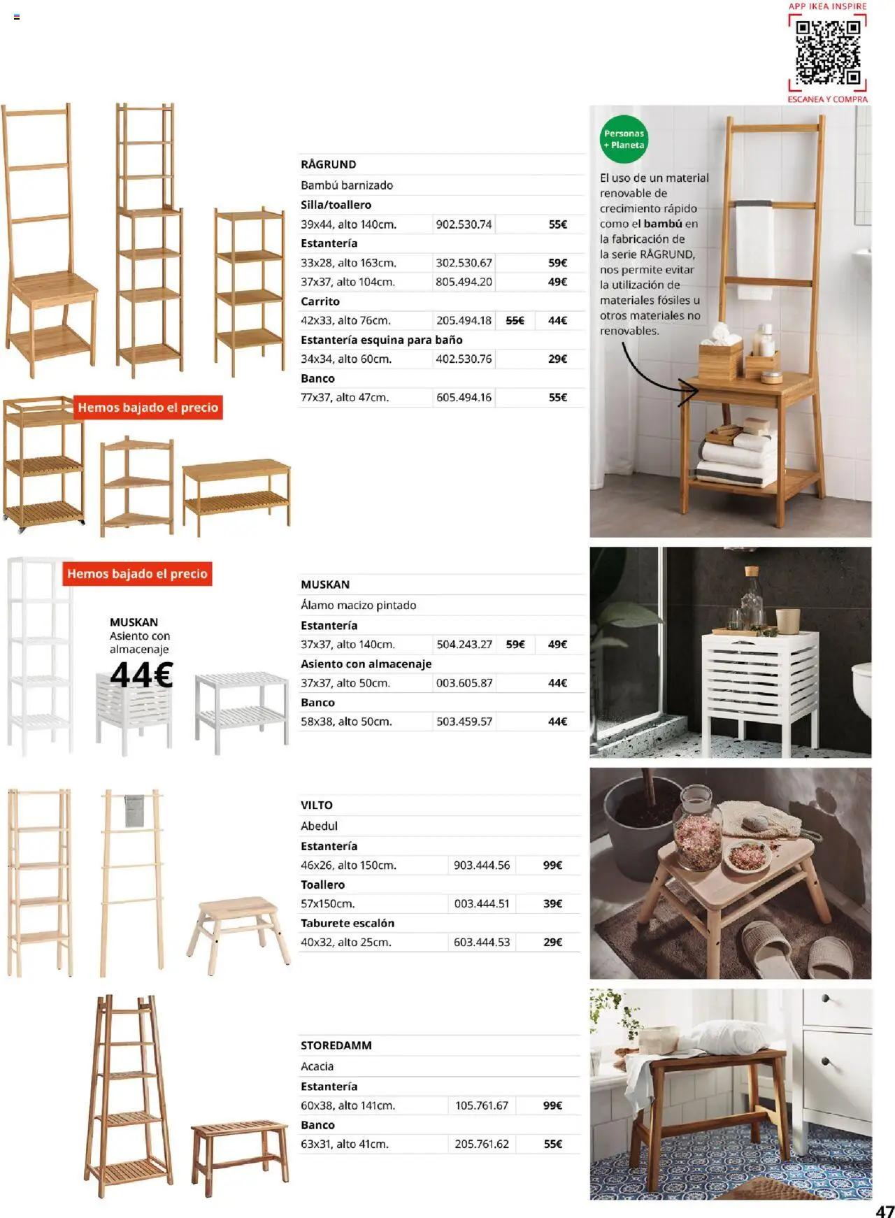 Catálogo IKEA Baňos │ válido desde el 04.02.2025 | Página: 47 | Productos: Taburete, Toallero, Almacenaje, Baño