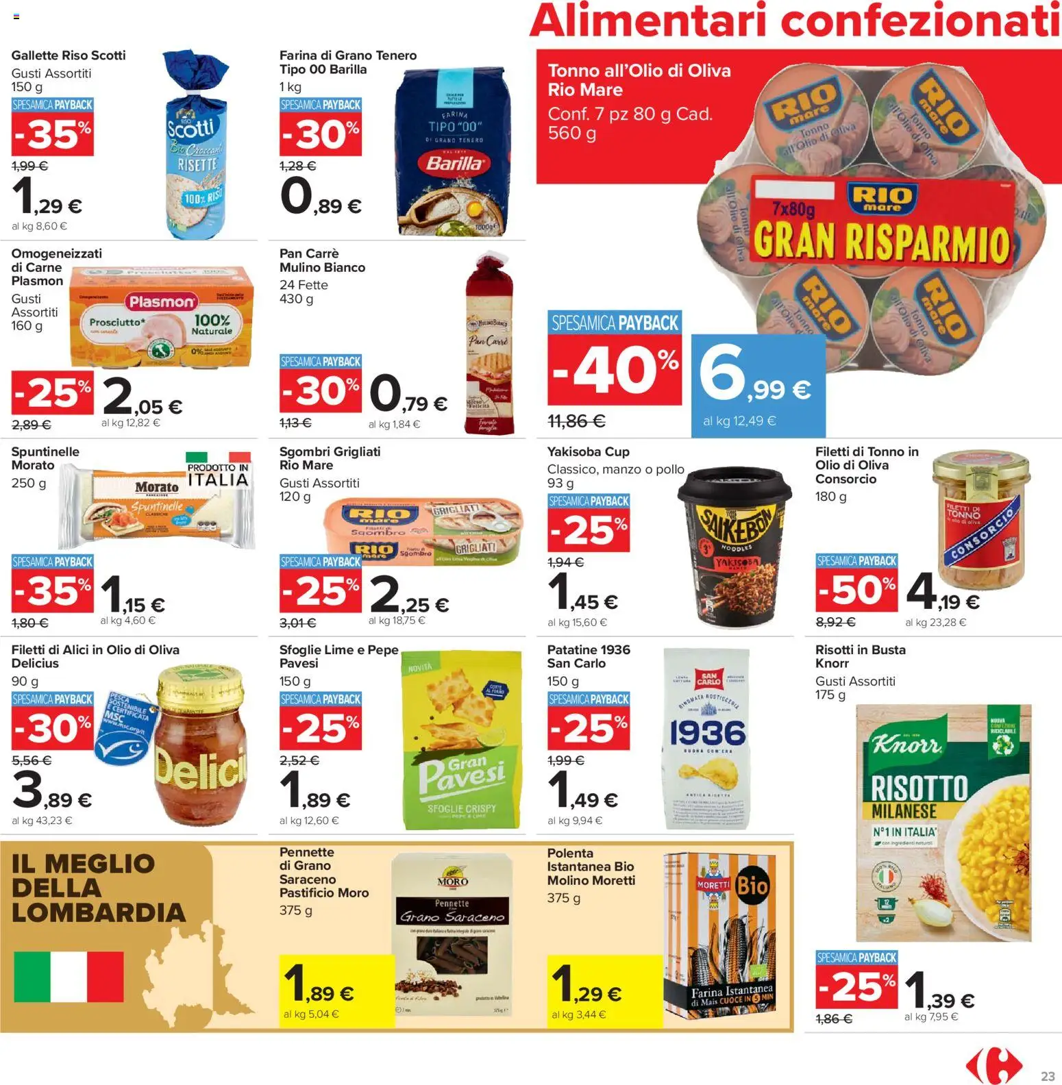 Volantino Carrefour del 24.03.2026 | Pagina: 23 | Prodotti: Patatine, Farina, Lime, Gallette