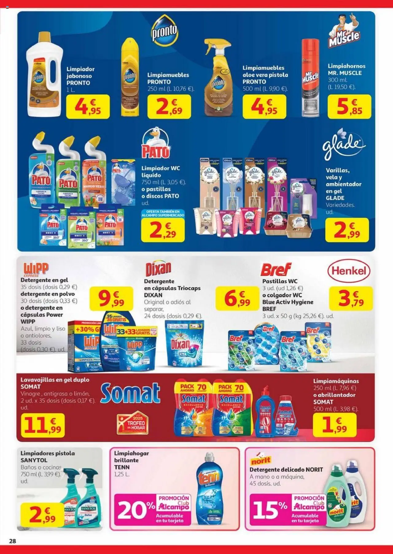 Alcampo - Canarias │ válido desde el 23.10.2025 | Página: 28 | Productos: Polvo, Detergente, Vela, Lavavajillas