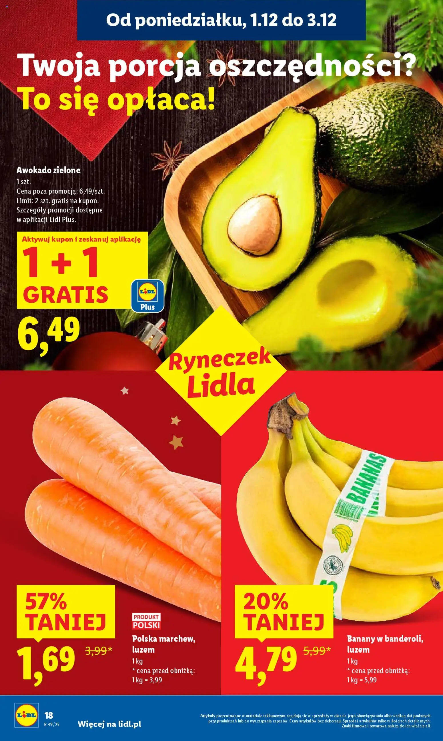 Lidl Gazetka od 01.12.2025 | Strona: 20 | Produkty: Banany, Awokado