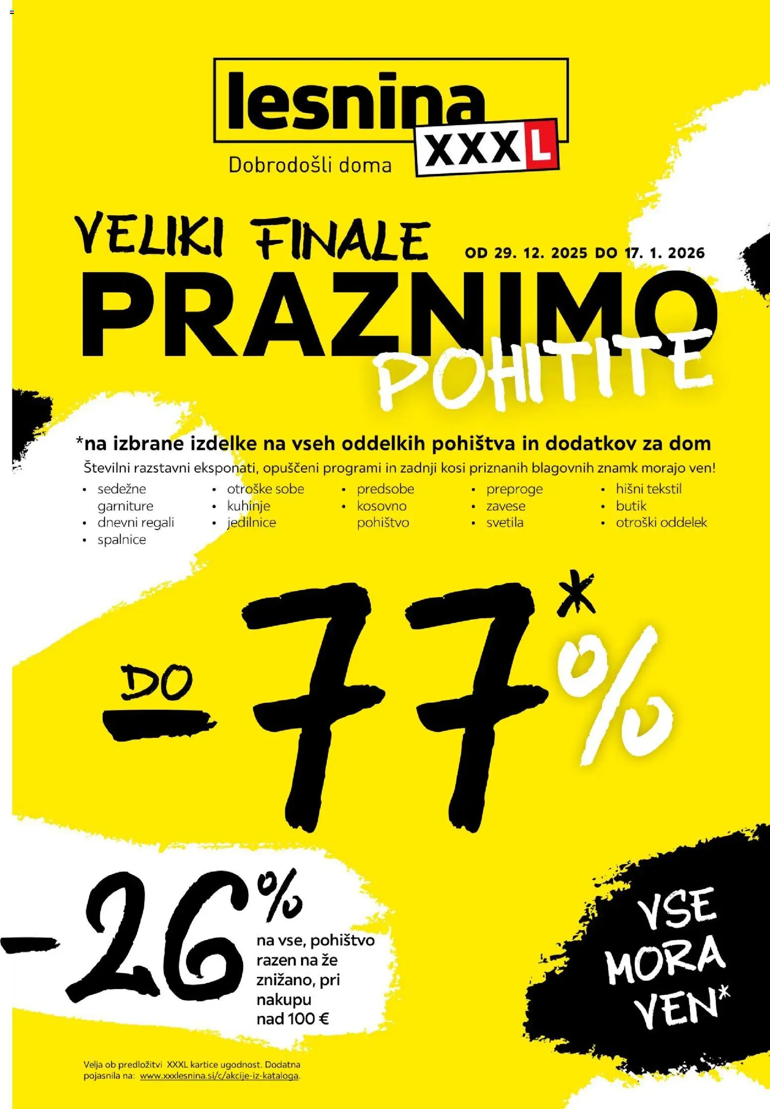 Novi XXXL Lesnina katalog ponudbe – veljaven od 29.12.2025 | Stran: 1 | Izdelki: Pohištvo, Zavese