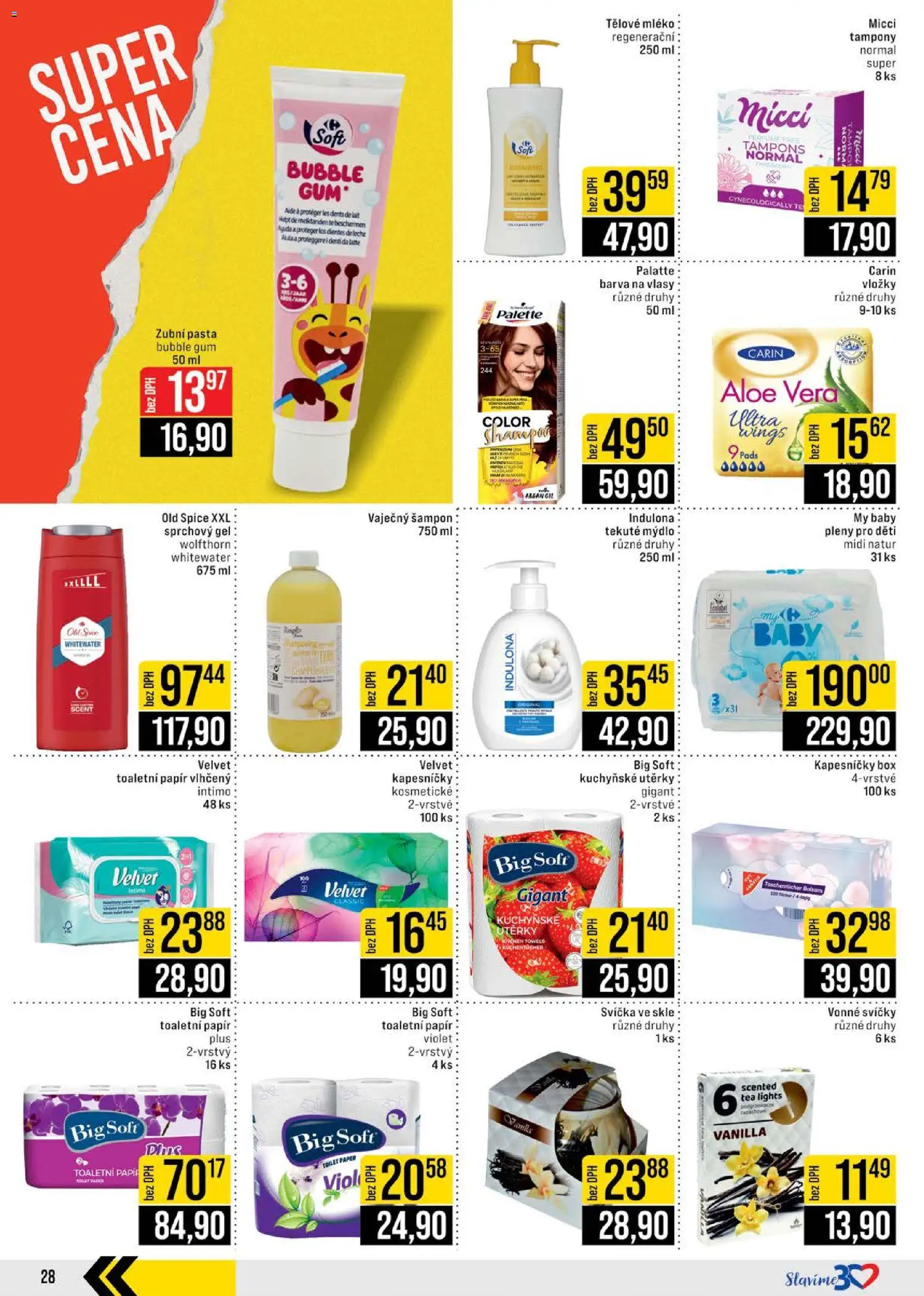 Jip leták - Cash & Carry od 05.11.2025 | Strana: 28 | Produkty: Mýdlo, Kuchyňské utěrky, Vložky, Svíčky