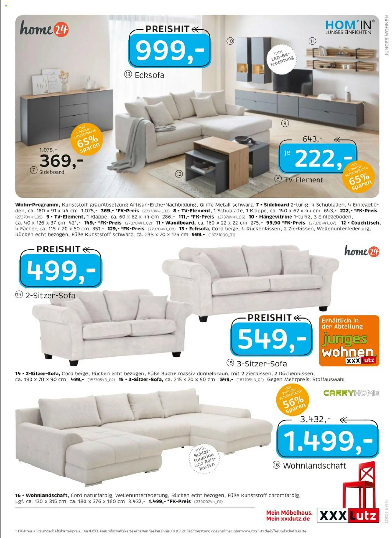 XXXL Lutz Prospekt 	 – gültig ab 02.01.2026 | Seite: 31 | Produkte: Sideboard, Wohnlandschaft, Bett, Hängevitrine