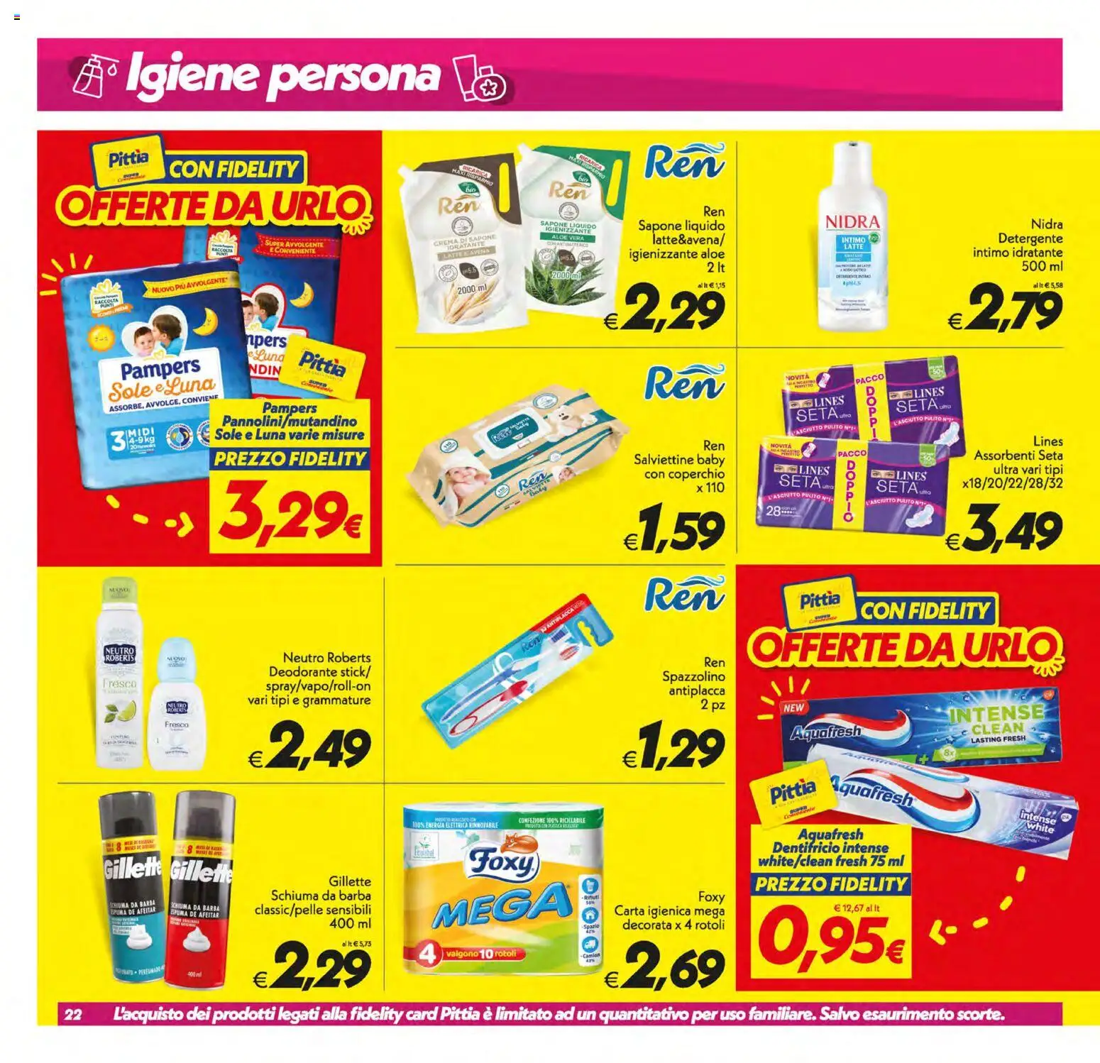 Volantino SuperConveniente del 17.03.2026 | Pagina: 22 | Prodotti: Carta igienica, Intimo, Pampers, Aloe vera