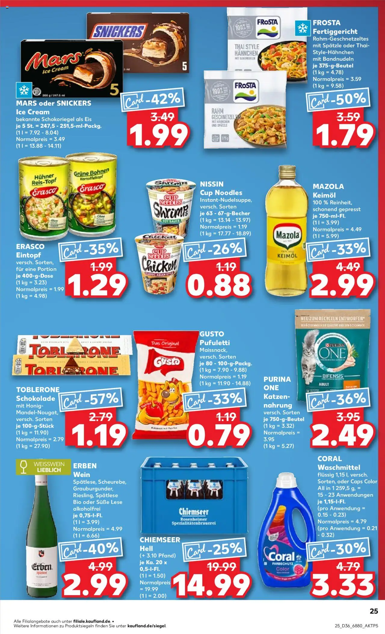 Kaufland prospekt Völklingen	 – gültig ab 07.09.2025 | Seite: 25 | Produkte: Purina one, Coral waschmittel, Mars, Frosta