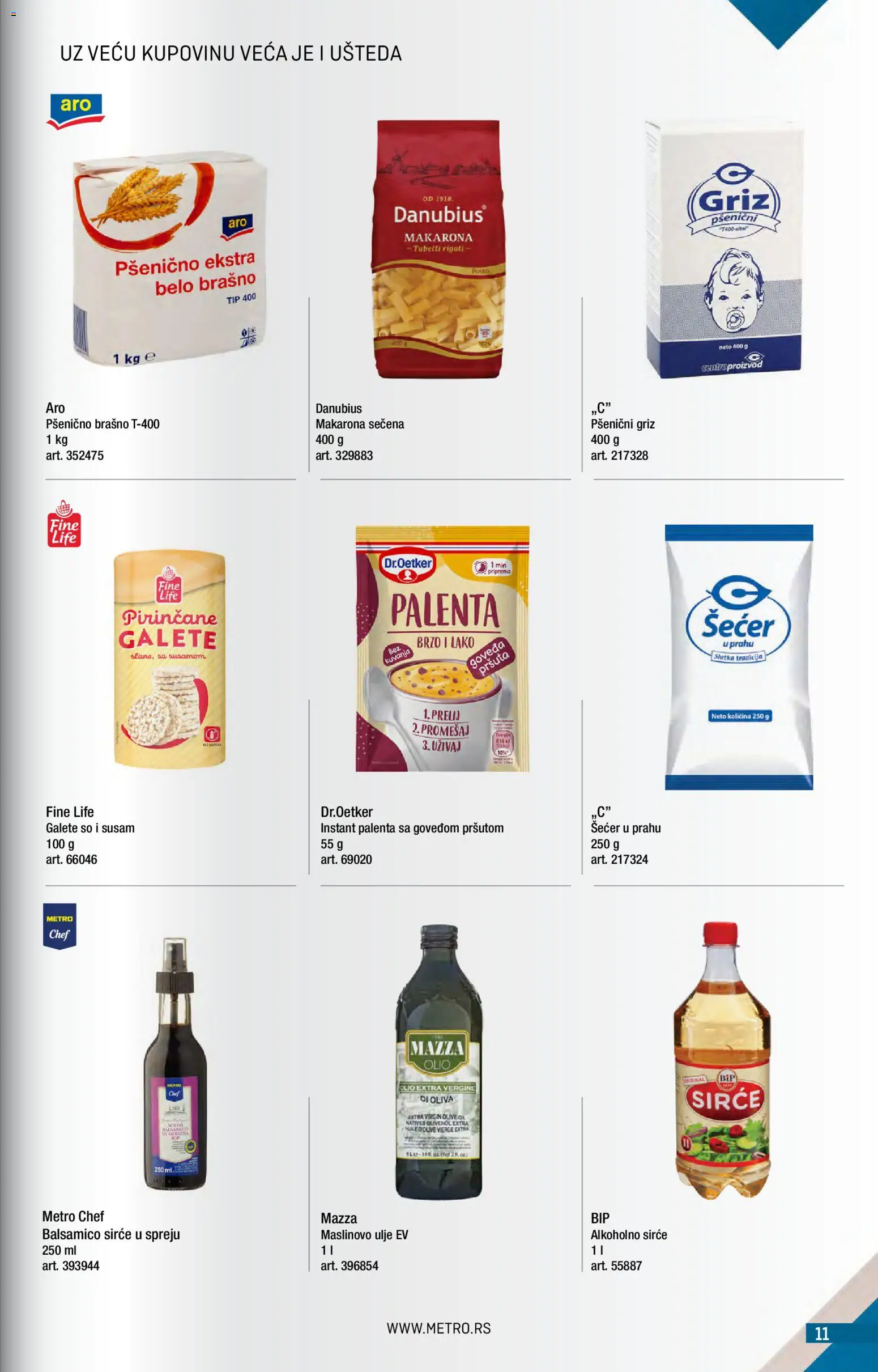 Metro katalog - važi od 01.05.2026 | Strana: 11 | Proizvode: Palenta, Sirće, Šećer u prahu, Pšenični griz