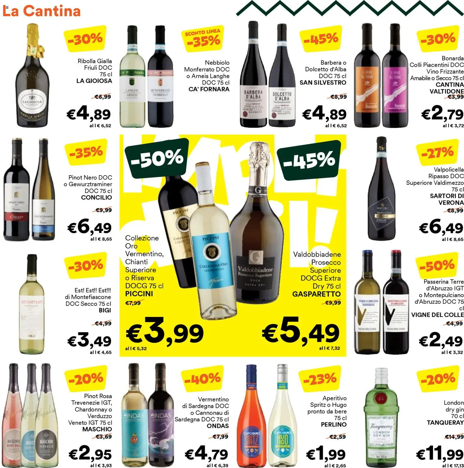 Volantino Unes del 22.10.2025 | Pagina: 6 | Prodotti: Gin, Prosecco, Vino, Aperitivo