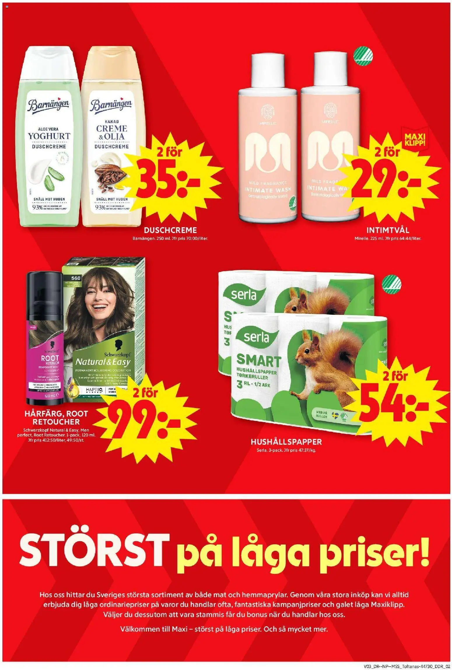 ICA Maxi reklamblad aktuell från 12.01.2026 | Sida: 12 | Produkter: Hushållspapper, Yoghurt, Olja, Intimtvål