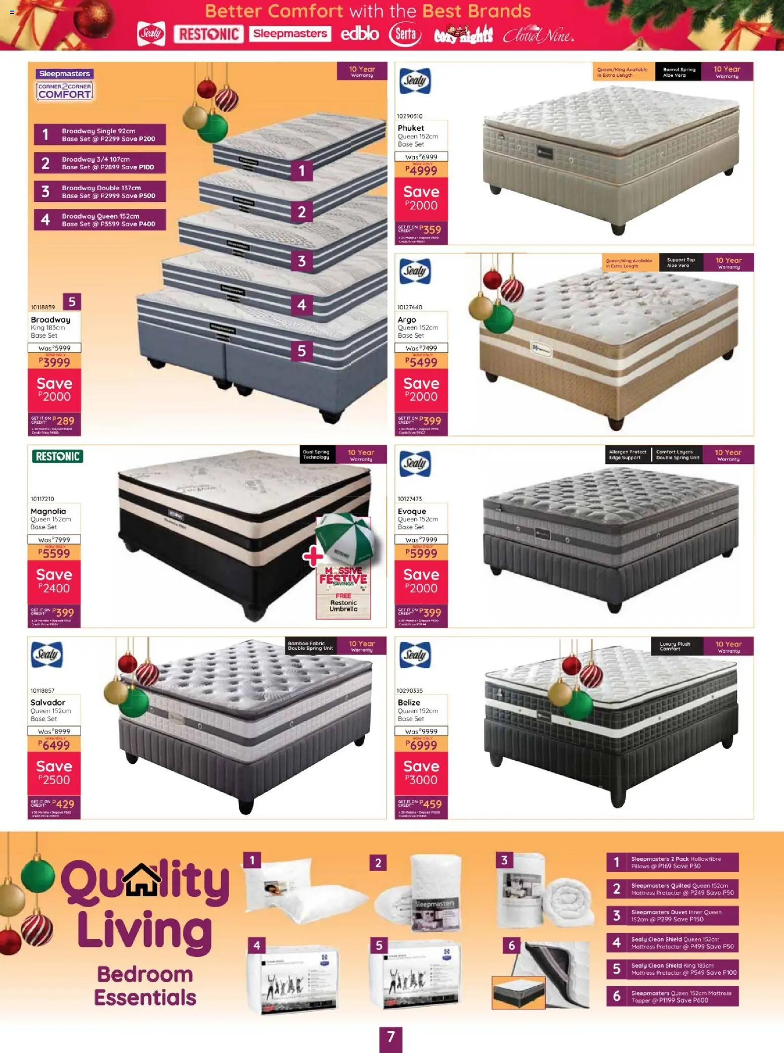 New Bradlows catalogue – valid from 02.12.2025 | Page: 7 | Products: Duvet, Umbrella, Mattress, Pots
