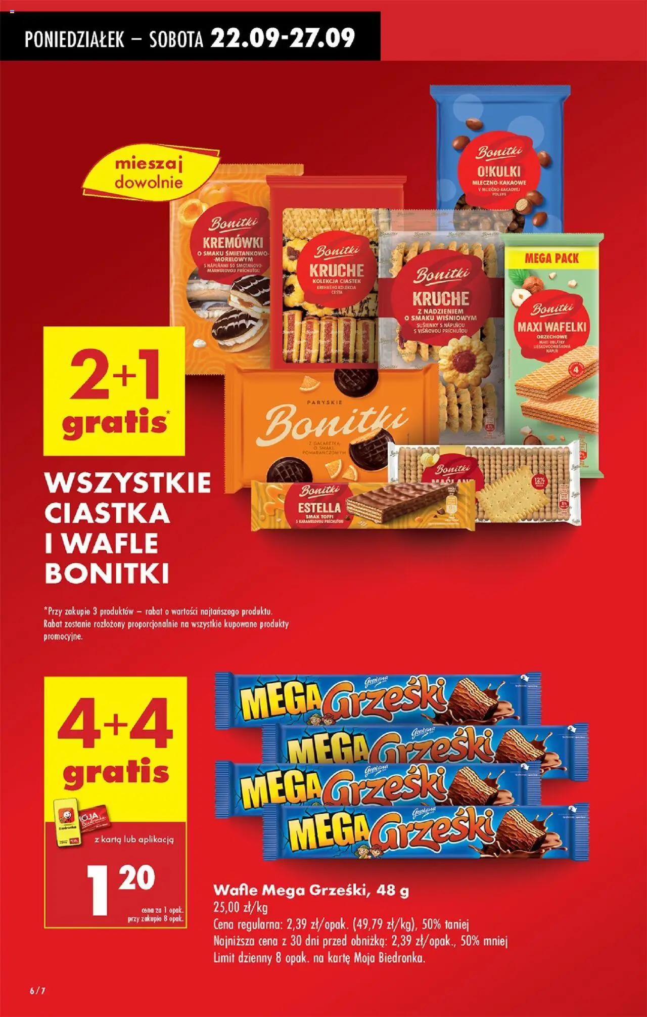 Biedronka gazetka od 22.09.2025 | Strona: 6 | Produkty: Karta, Galaretka, Wafle, Wafelki