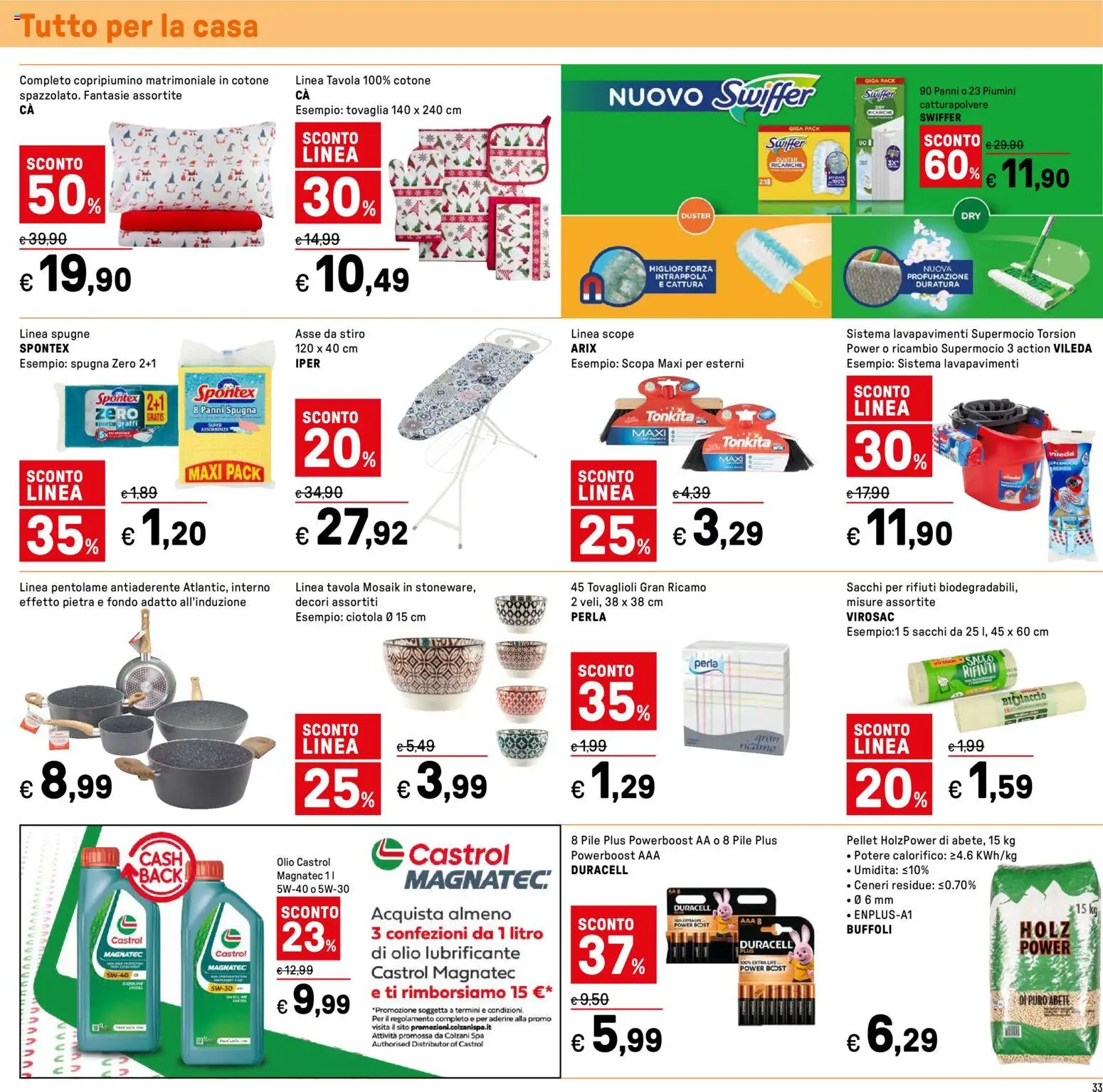 Volantino Iper del 14.11.2025 | Pagina: 33 | Prodotti: Spugna, Copripiumino, Olio, Ciotola