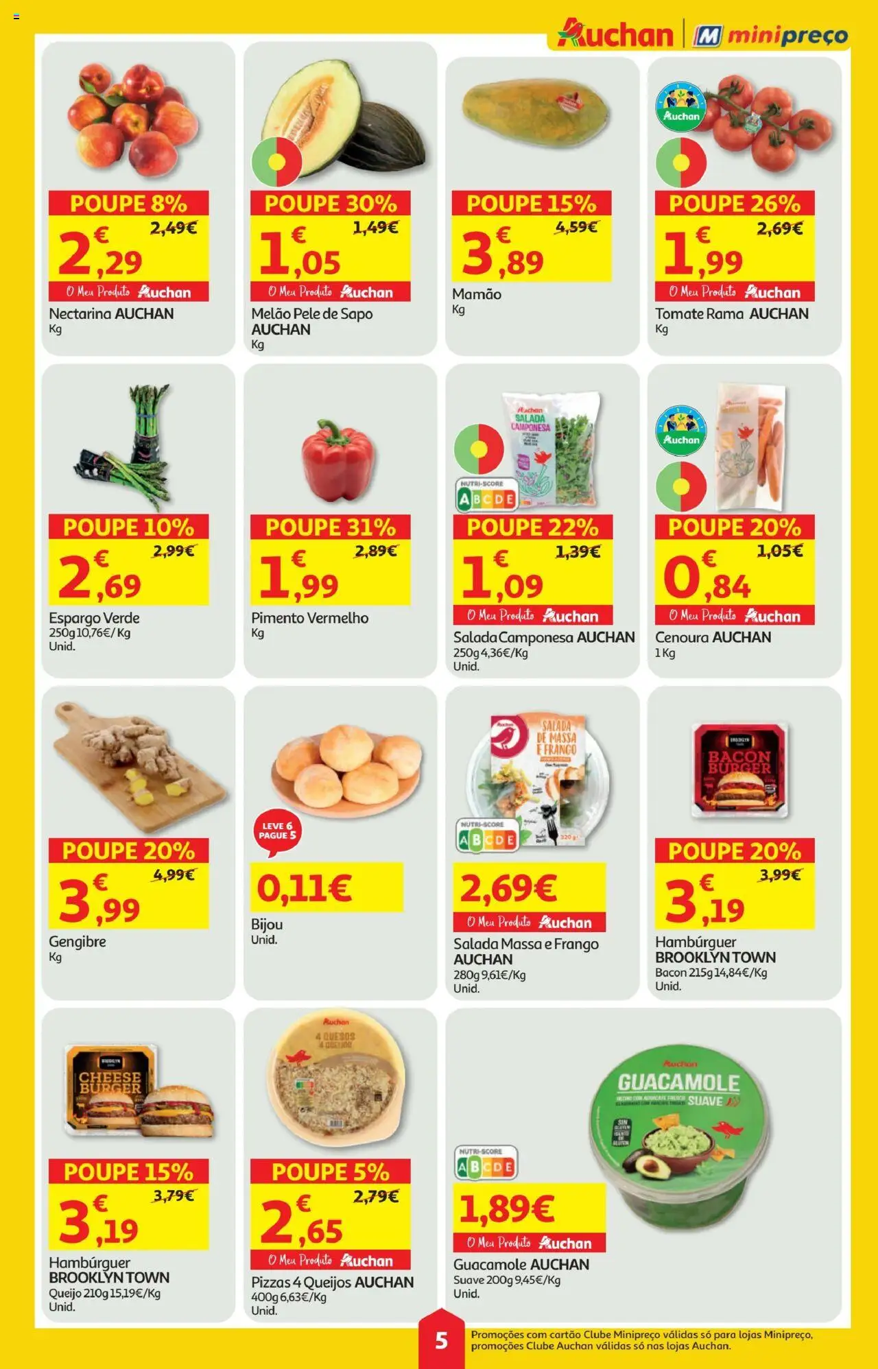 Minipreço folheto │ válido de 07.08.2025 | Página: 5 | Produtos: Bacon, Frango, Salada, Mamão