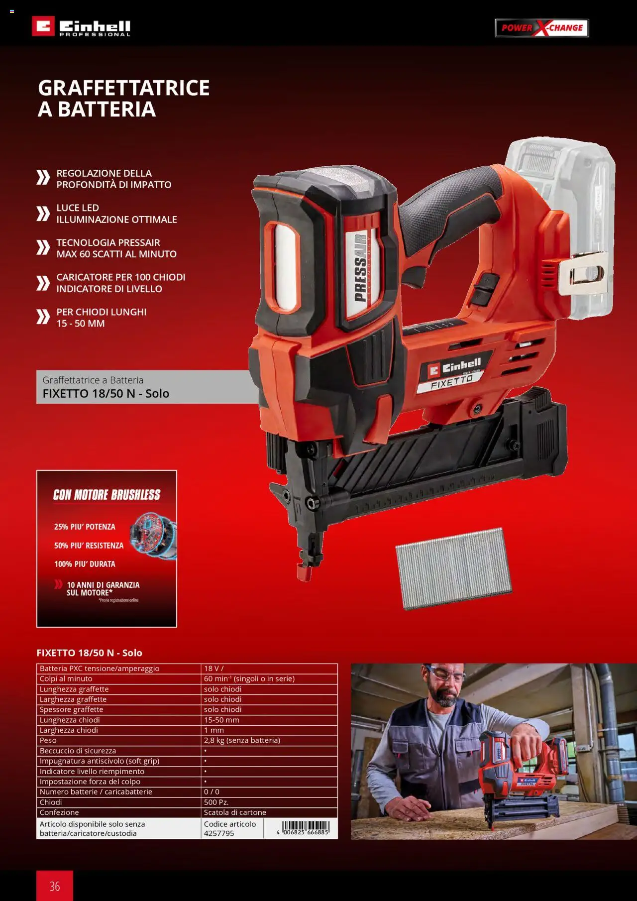 Volantino Einhell del 06.02.2025 | Pagina: 36 | Prodotti: Chiodi, Scatola, Batterie, Caricabatterie