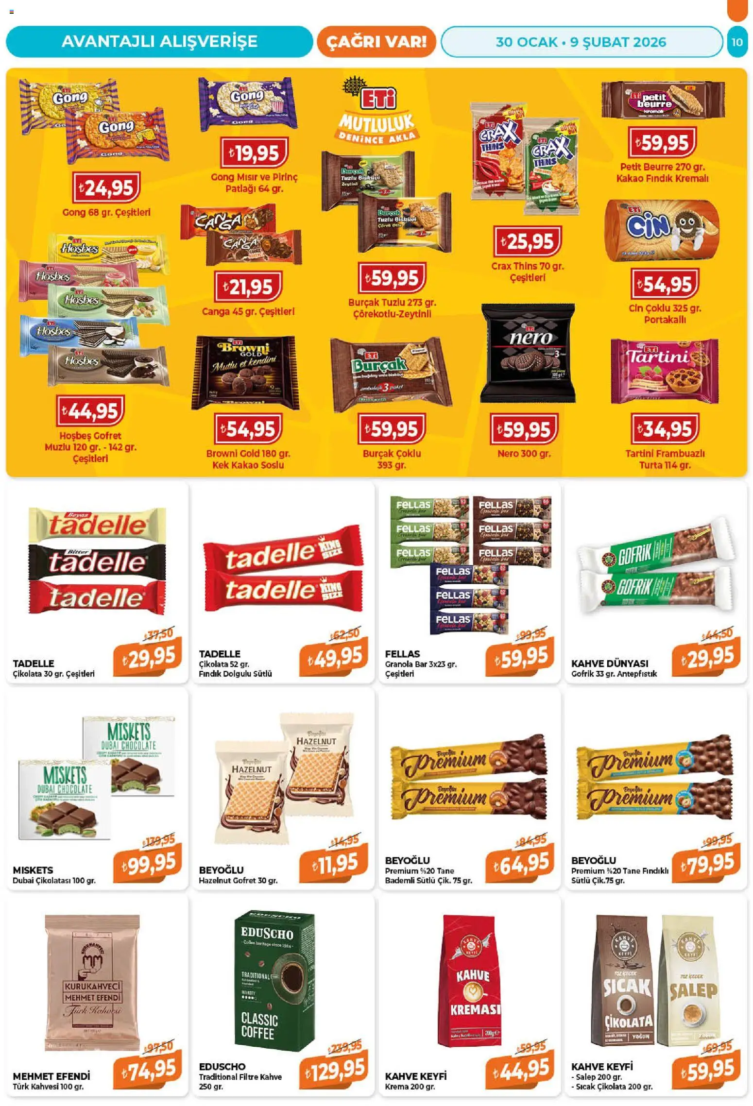 Çağrı Market Katalog - 30.01.2026 tarihinden itibaren geçerlidir | Sayfa: 10 | Ürünler: Gofret, Cin, Fındık, Krema