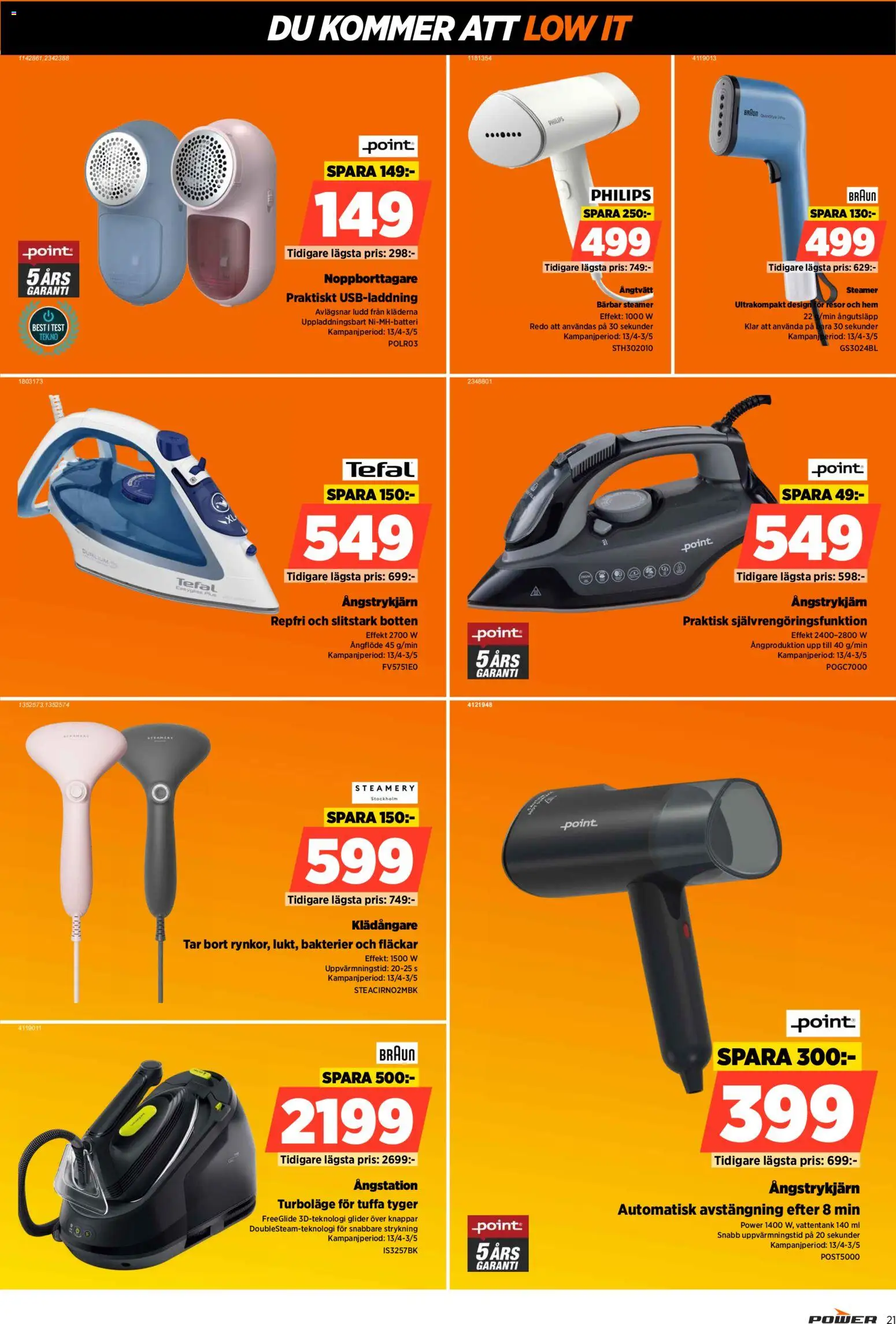 Power reklamblad aktuell från 20.04.2026 | Sida: 21 | Produkter: Ångtvätt