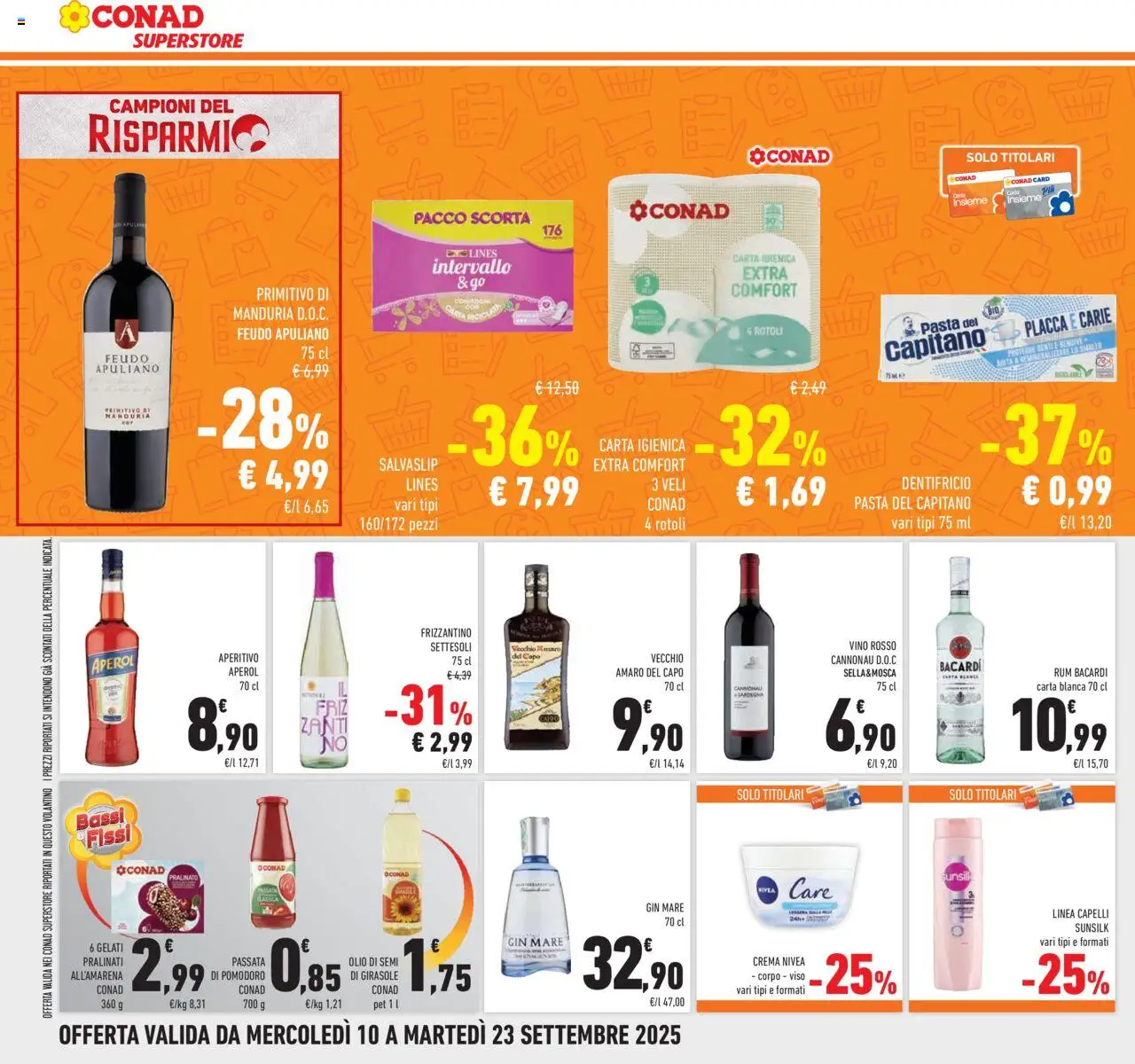 Volantino Conad del 10.09.2025 | Pagina: 34 | Prodotti: Crema, Dentifricio, Olio, Passata di pomodoro
