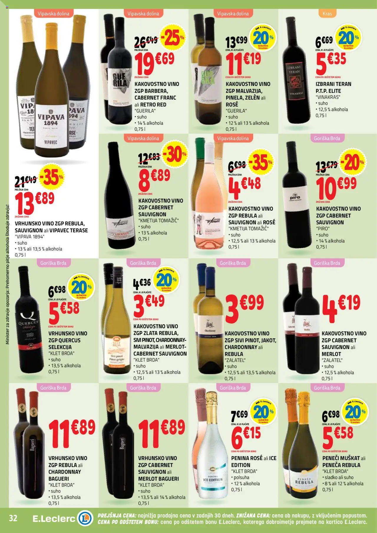 E.leclerc katalog │ velja od 13.08.2025 | Stran: 32 | Izdelki: Penina, Vino