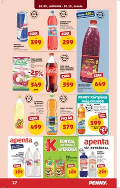 APENTA 0% CUKOR, 0% ÉDESÍTŐSZER*, 2-féle enyhén szénsavas, 1,5 liter - amely érvényes a következő dátumtól: 09.10.2025 | Oldal: 21