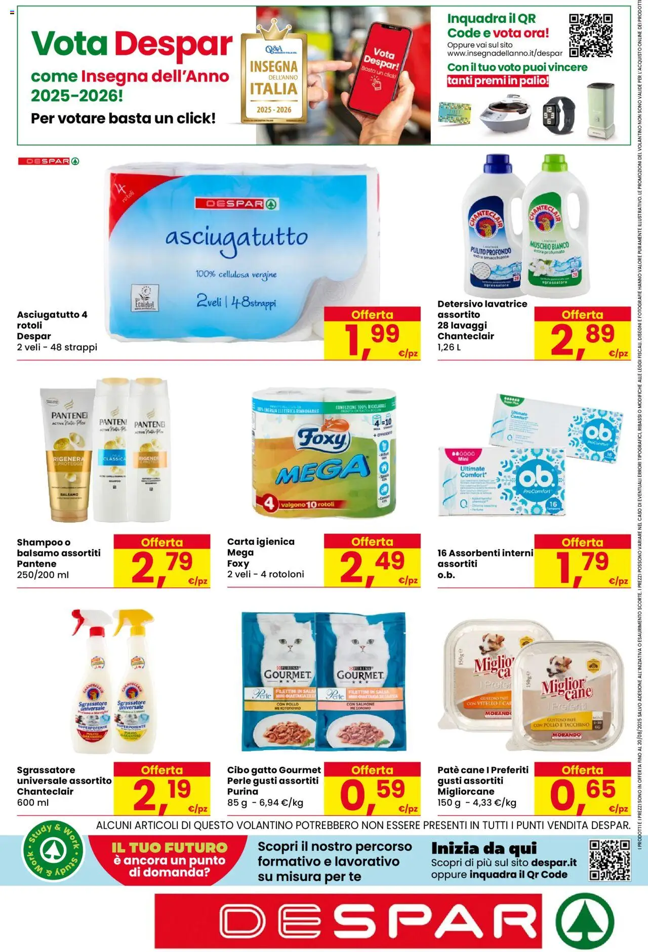 Volantino Despar del 07.08.2025 | Pagina: 16 | Prodotti: Balsamo, Paté, Pollo, Sgrassatore