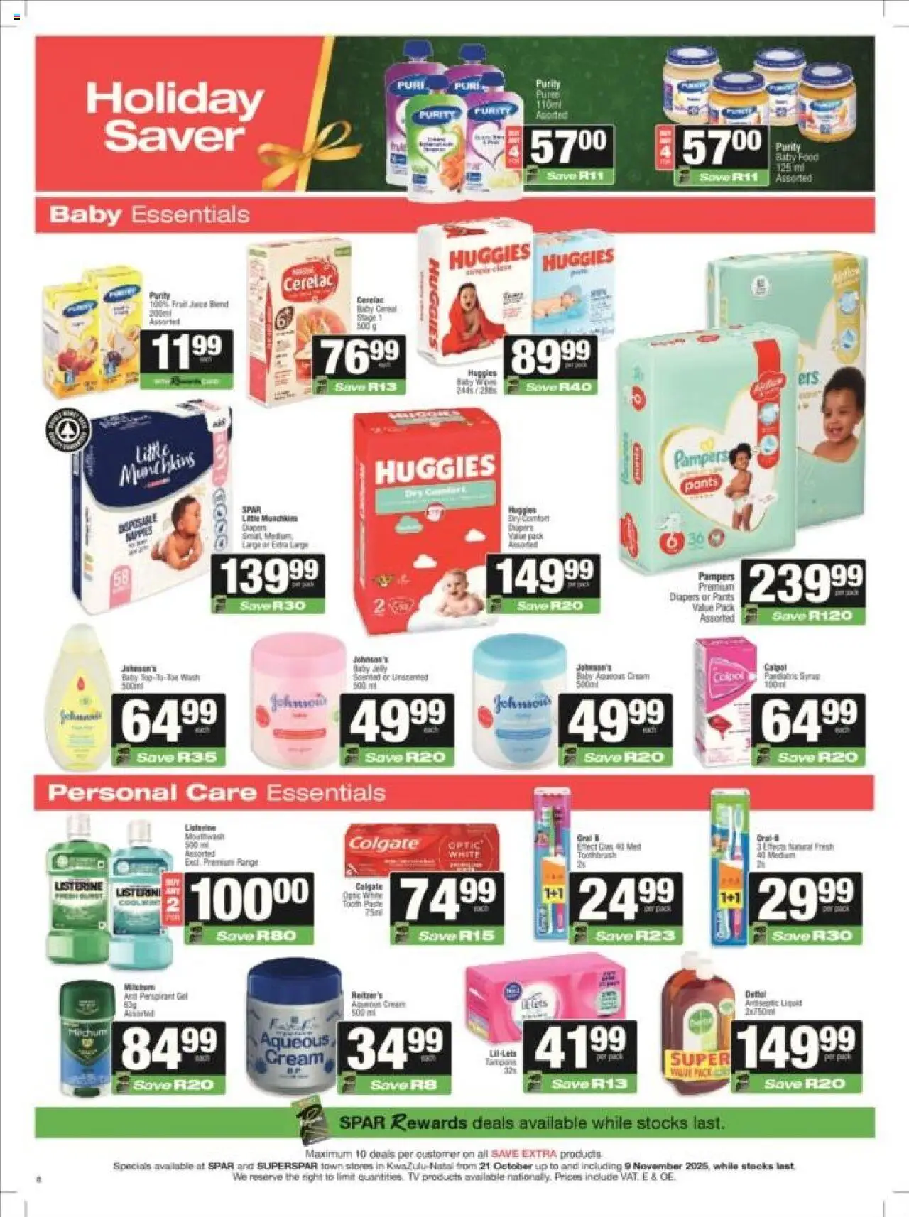 New Superspar catalogue – valid from 21.10.2025 | Page: 8 | Products: TV, Cream, Baby food, Fruit