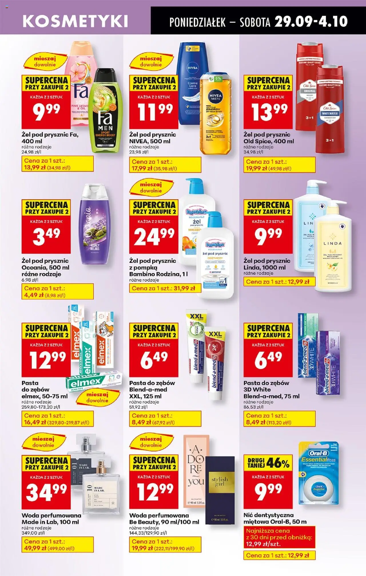 Biedronka gazetka od 29.09.2025 | Strona: 65 | Produkty: Be beauty, Pasta do zębów, Old spice, Woda