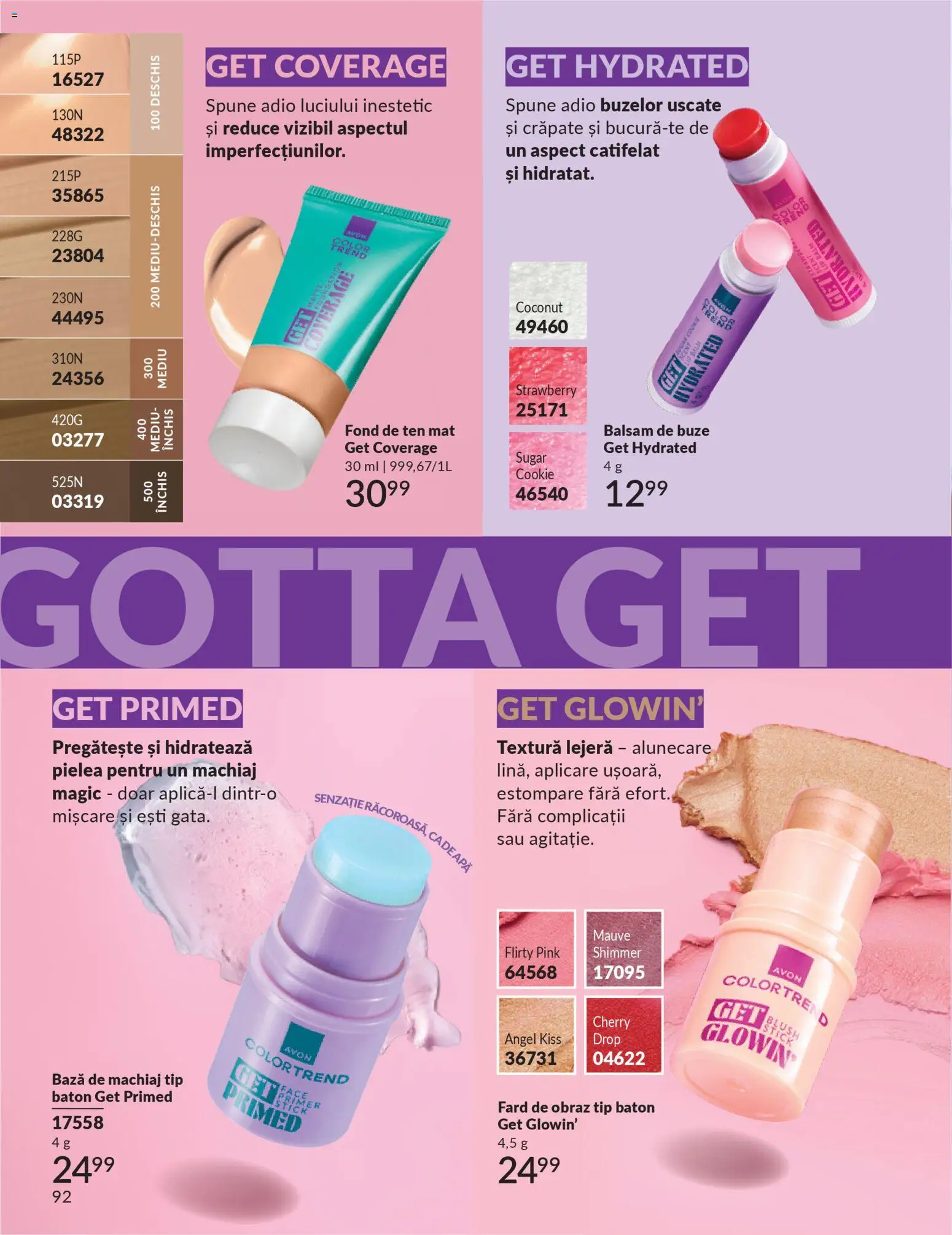 Noul catalog Avon – valabil de la 01.12.2025 | Pagină: 92 | Produse: Fond de ten, Bază de machiaj, Blush, Apă