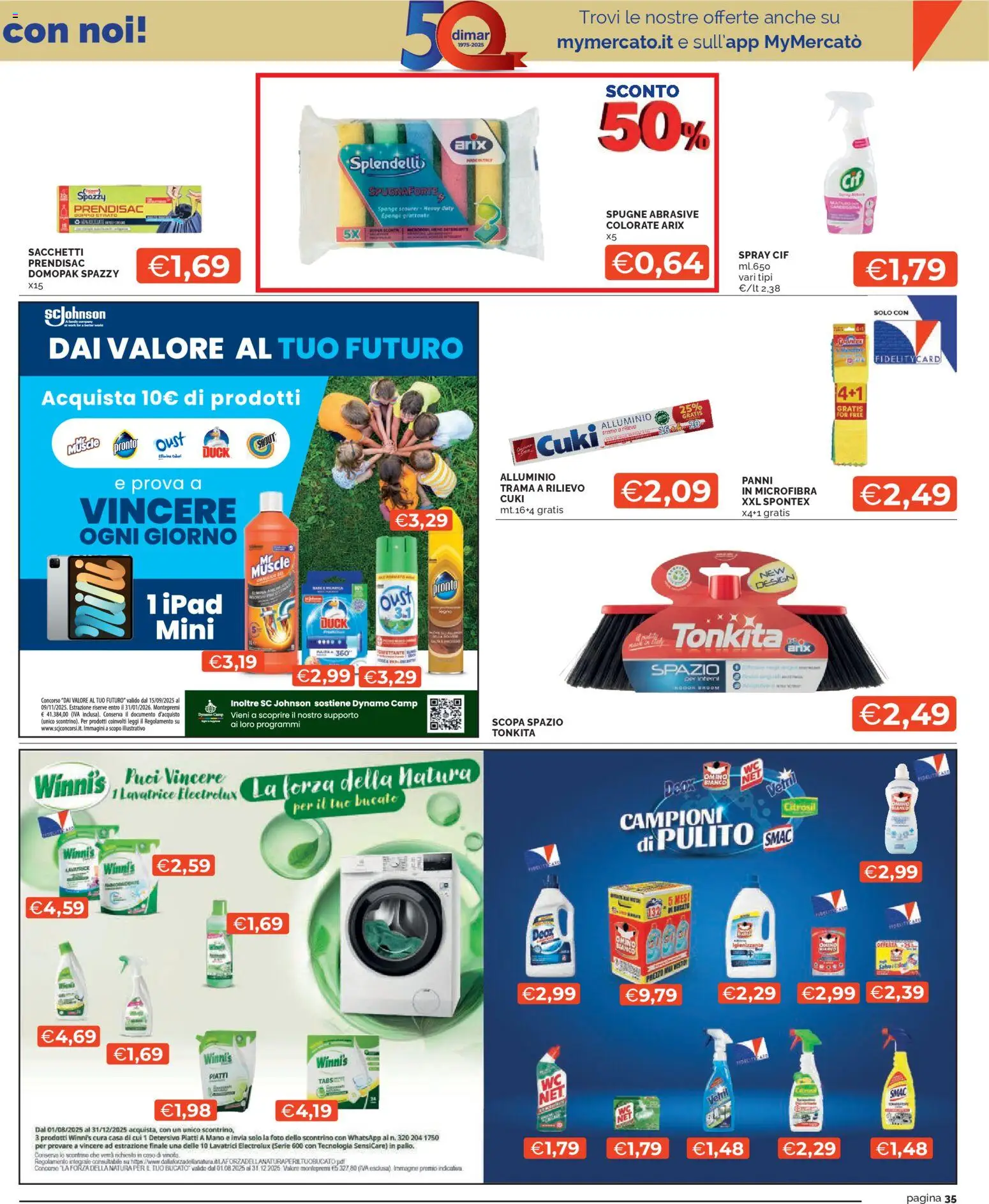 Volantino Mercatò del 27.10.2025 | Pagina: 35 | Prodotti: Lavatrice, Scopa, Alluminio, Ipad