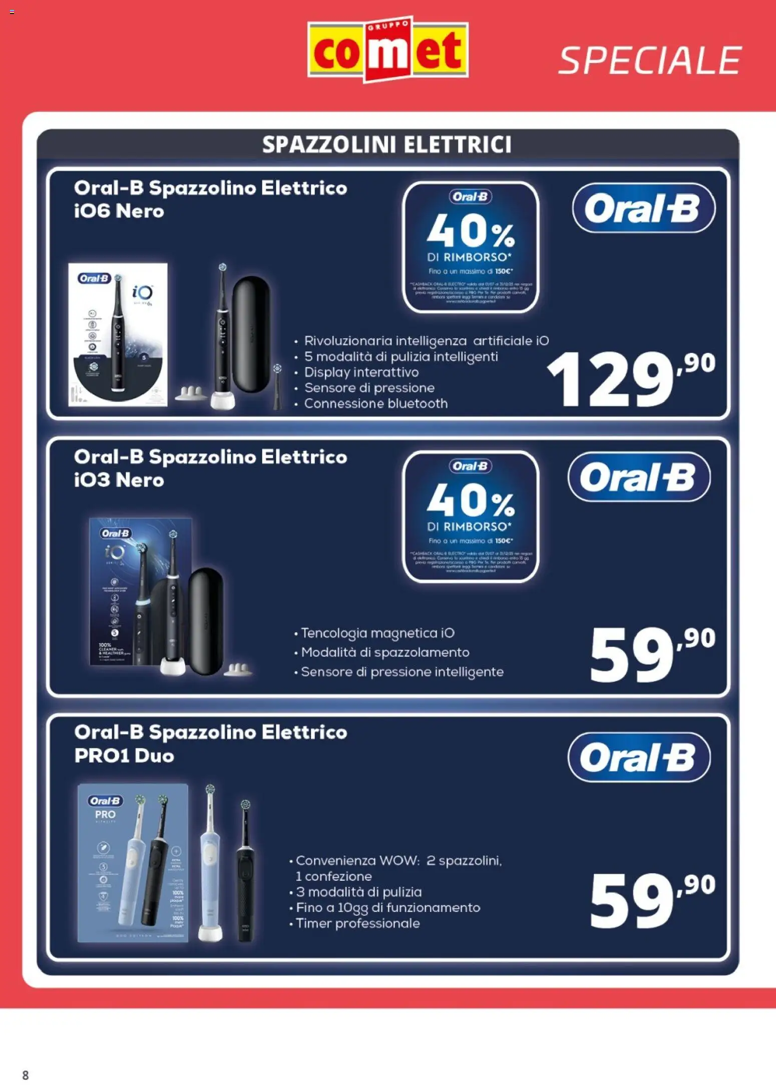 Volantino Comet del 31.10.2025 | Pagina: 8 | Prodotti: Spazzolino, Spazzolino elettrico