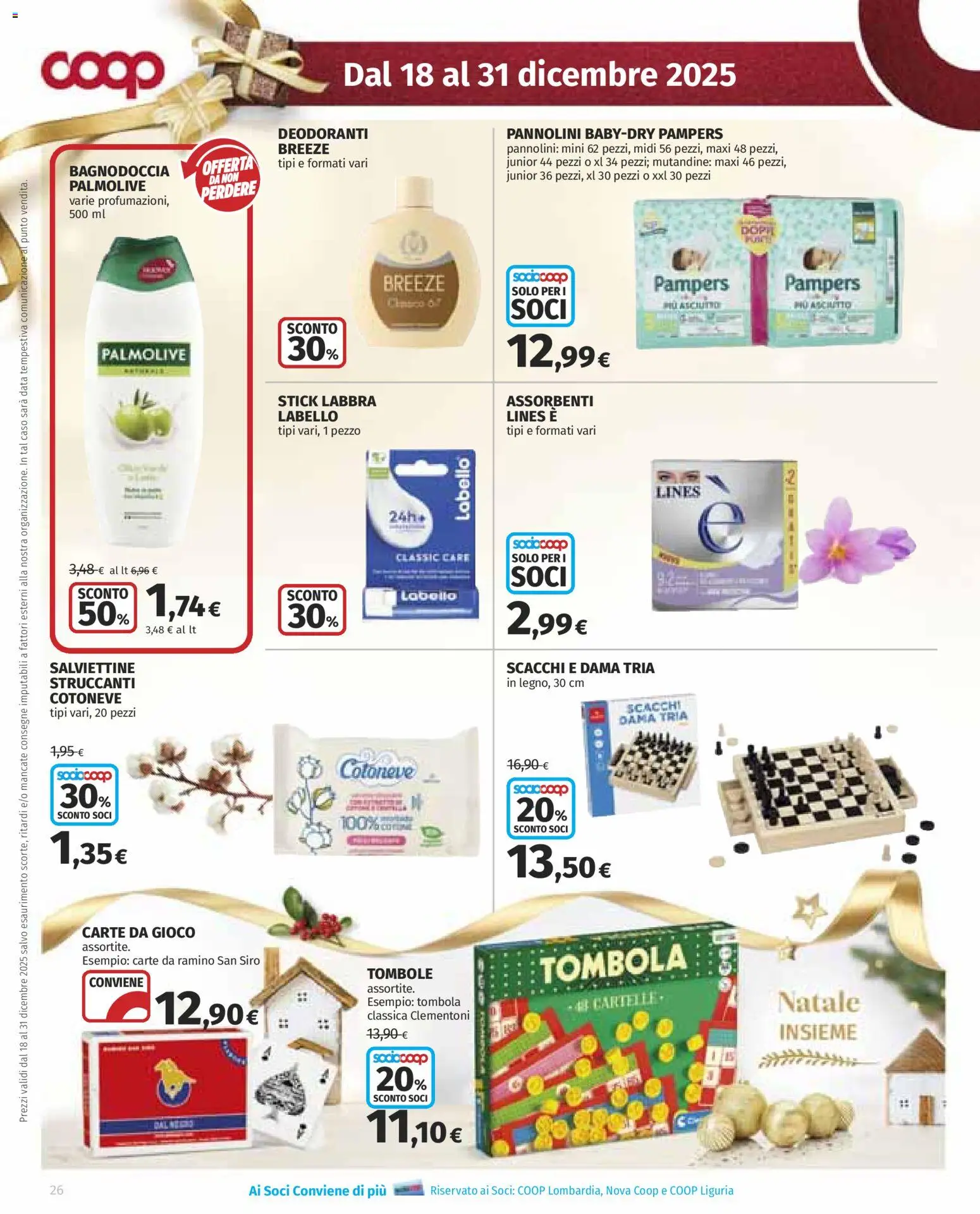 Volantino COOP del 18.12.2025 | Pagina: 26 | Prodotti: Pannolini, Mutandine, Data, Gioco