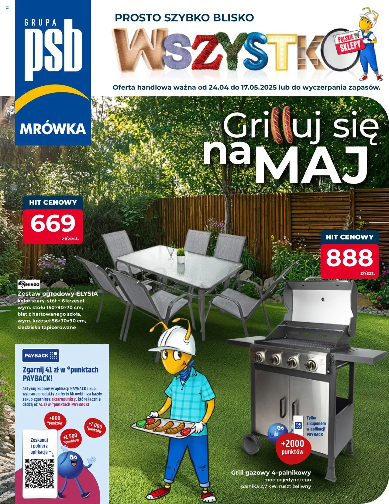 Mrówka Gazetka - Elbląg od 24.04.2025 | Strona: 1 | Produkty: Grill, Grill gazowy, Ruszt, Stół