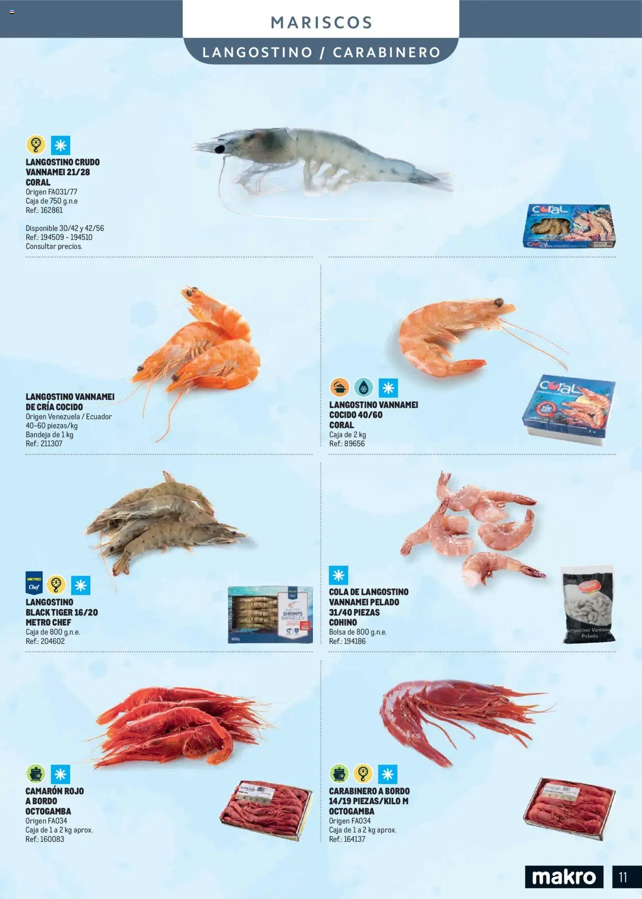 Makro - Especial Pescados Centro │ válido desde el 11.06.2025 | Página: 11 | Productos: Bolsa, Bandeja, Caja, Langostino