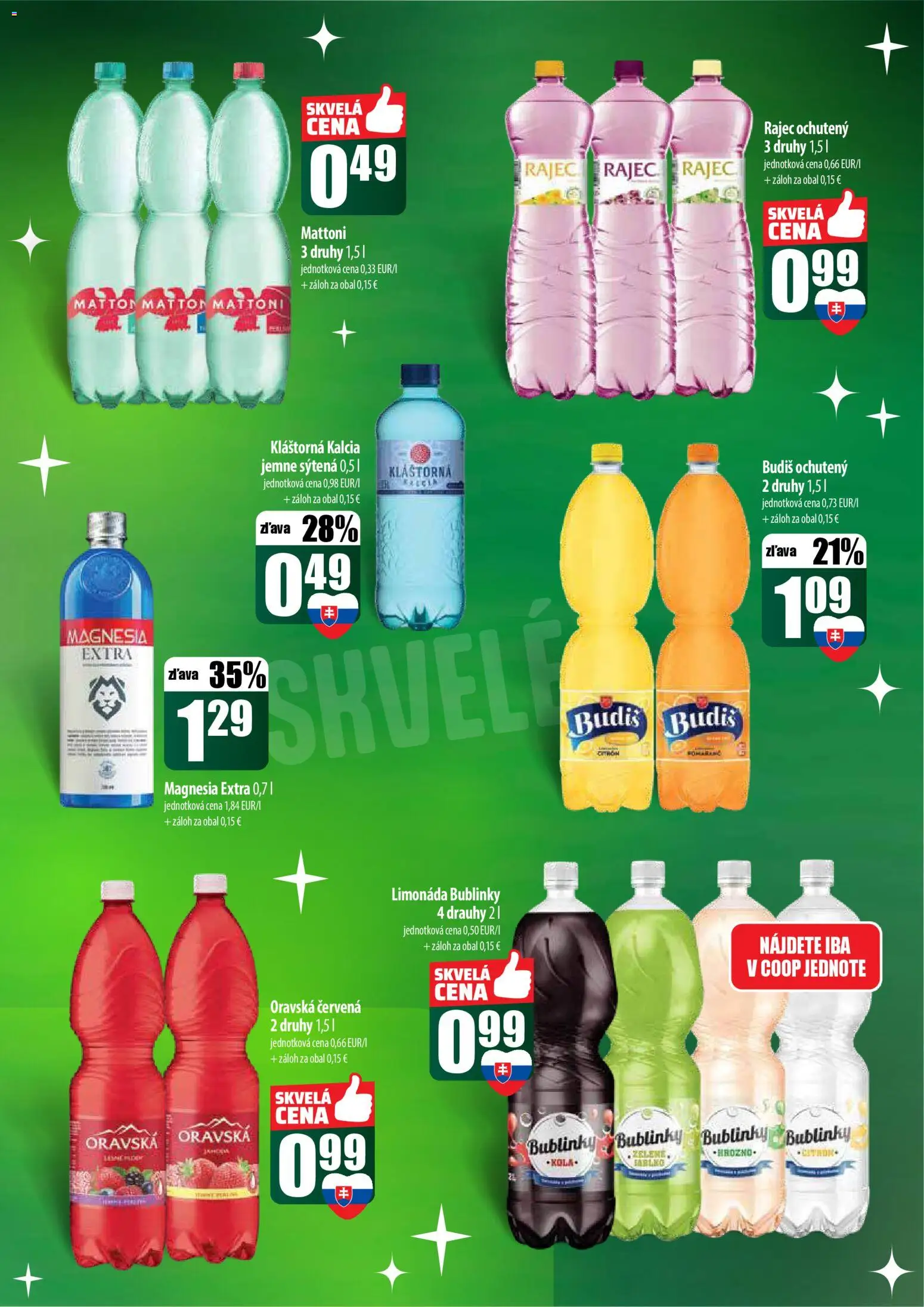 Nové COOP Jednota akcie – leták je platný od 18.12.2025 | Strana: 49 | Produkty: Rajec, Budiš, Magnesia, Mattoni