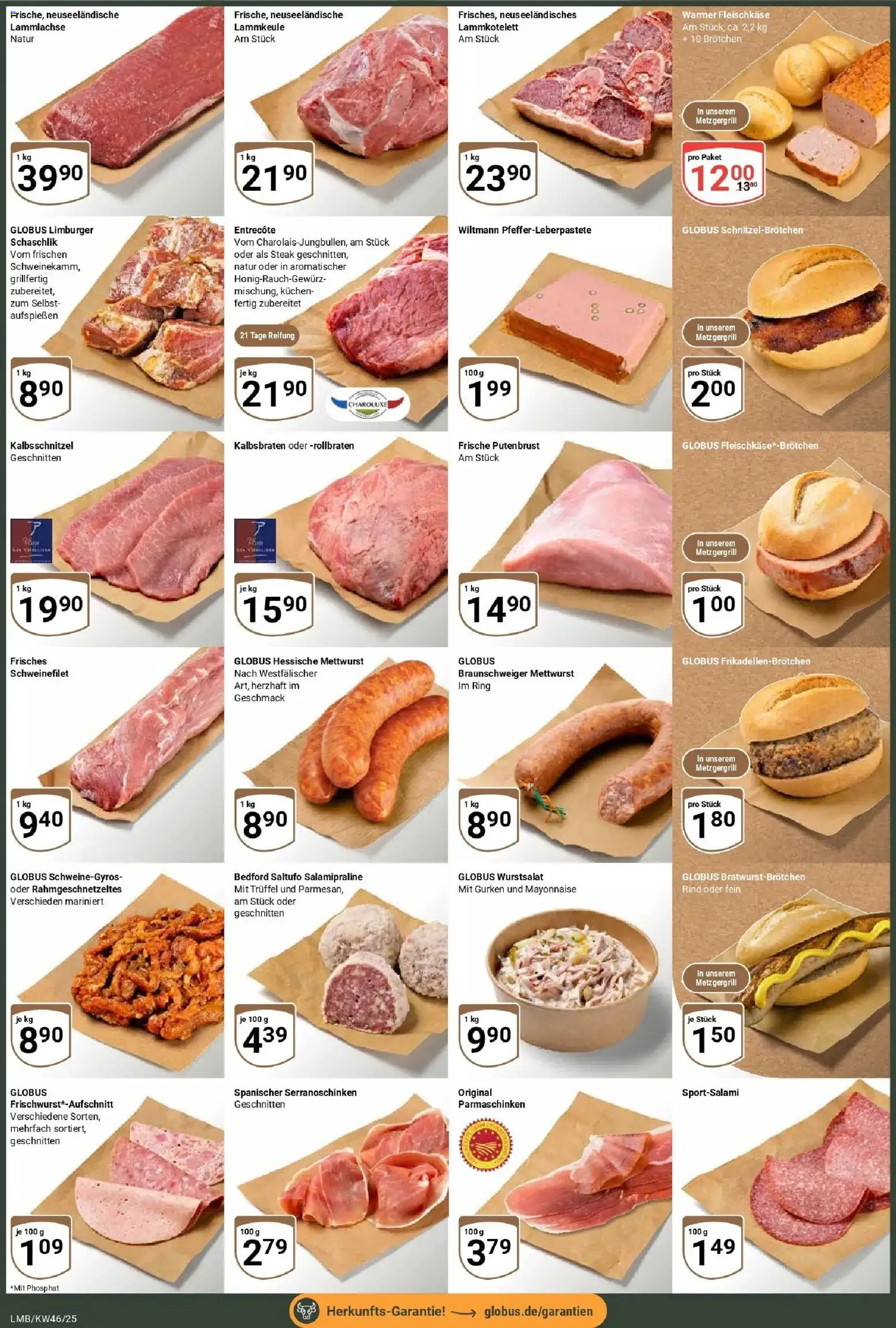 Globus prospekt Limburg	 – gültig ab 09.11.2025 | Seite: 3 | Produkte: Lammkeule, Steak, Kuchen, Gurken