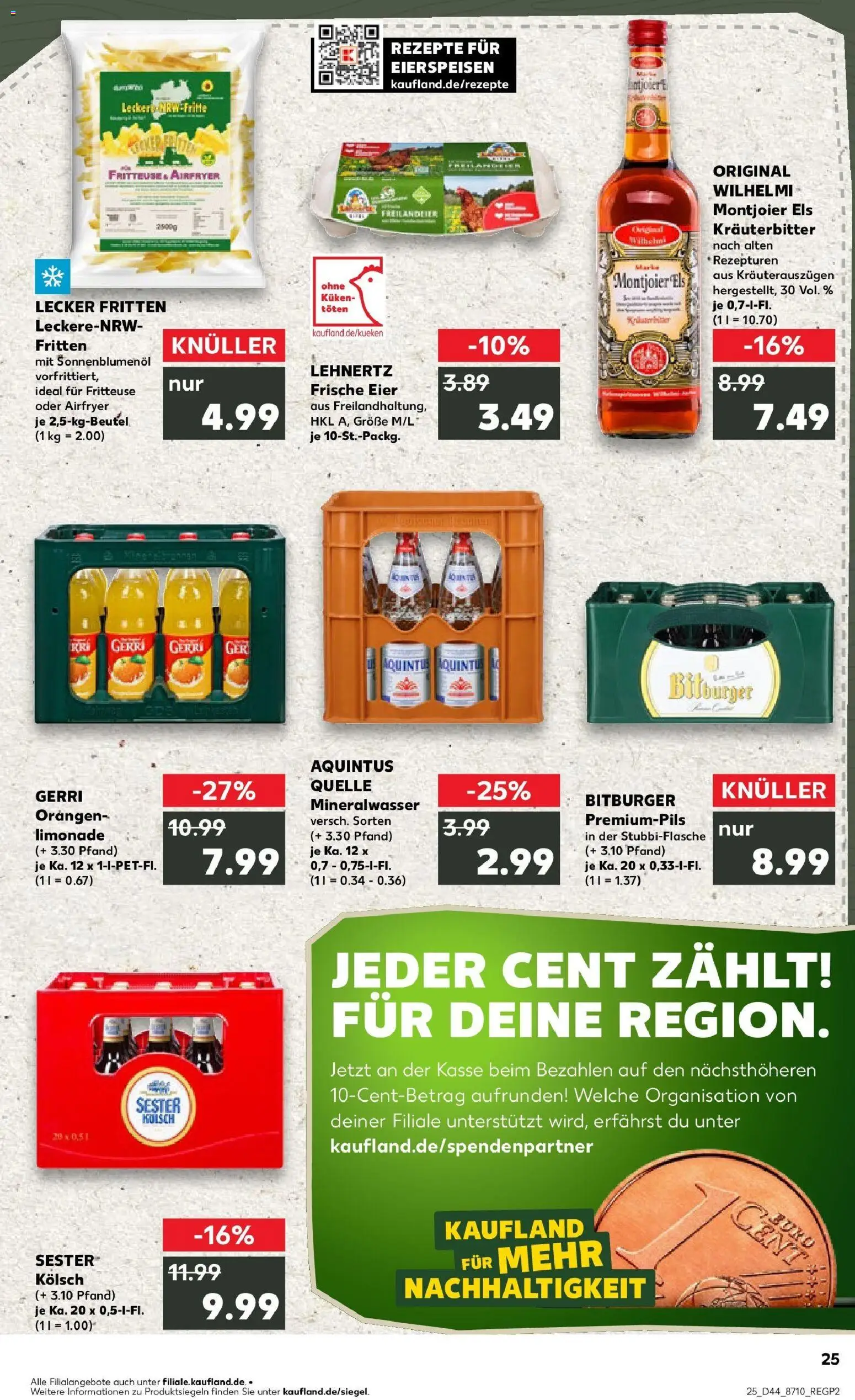 Kaufland prospekt Monschau	 – gültig ab 30.10.2025 | Seite: 25 | Produkte: Eier, Orangen, Mineralwasser, Fritteuse