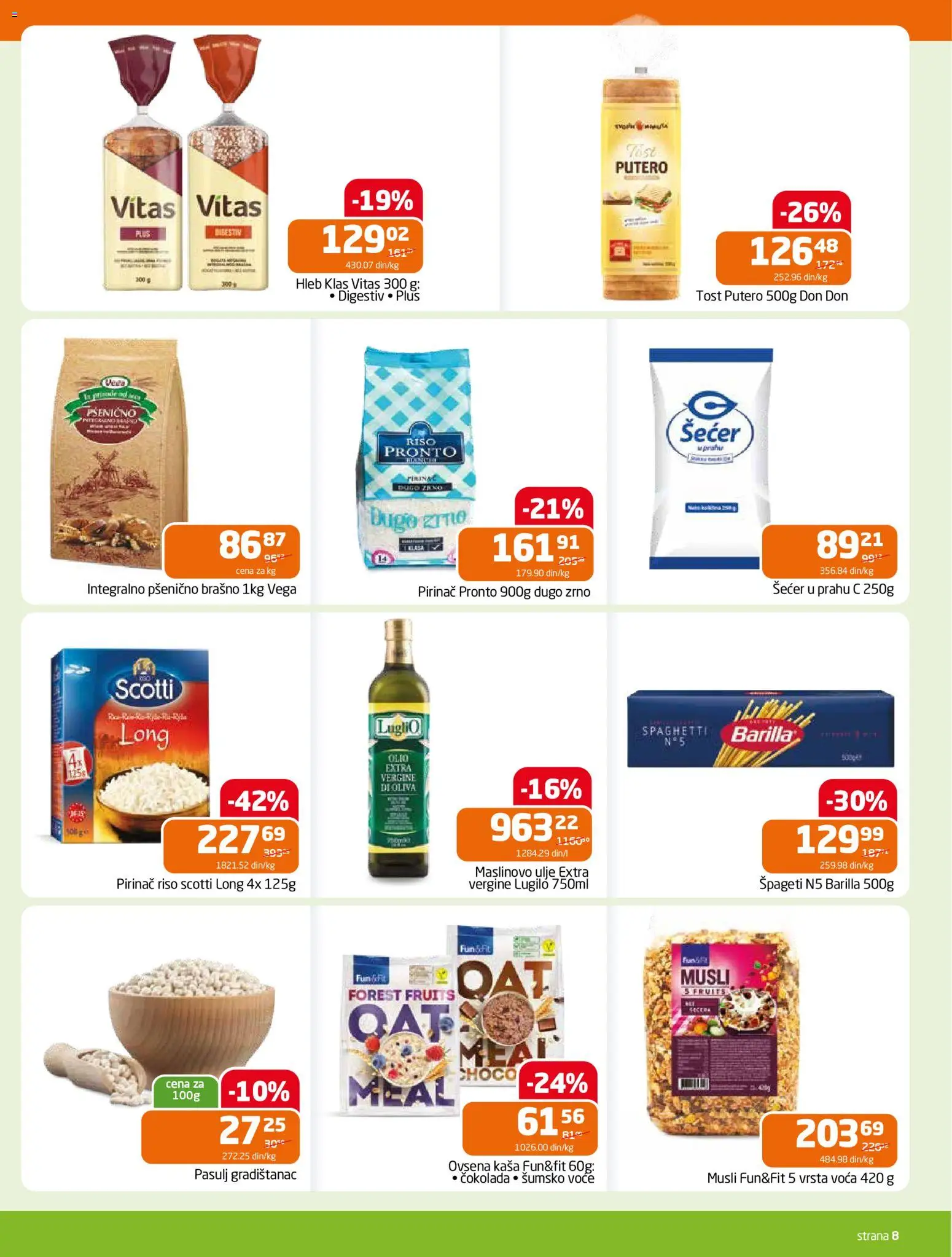 Gomex katalog - važi od 03.12.2025 | Strana: 8 | Proizvode: Pronto, Musli, Hleb, Šećer u prahu