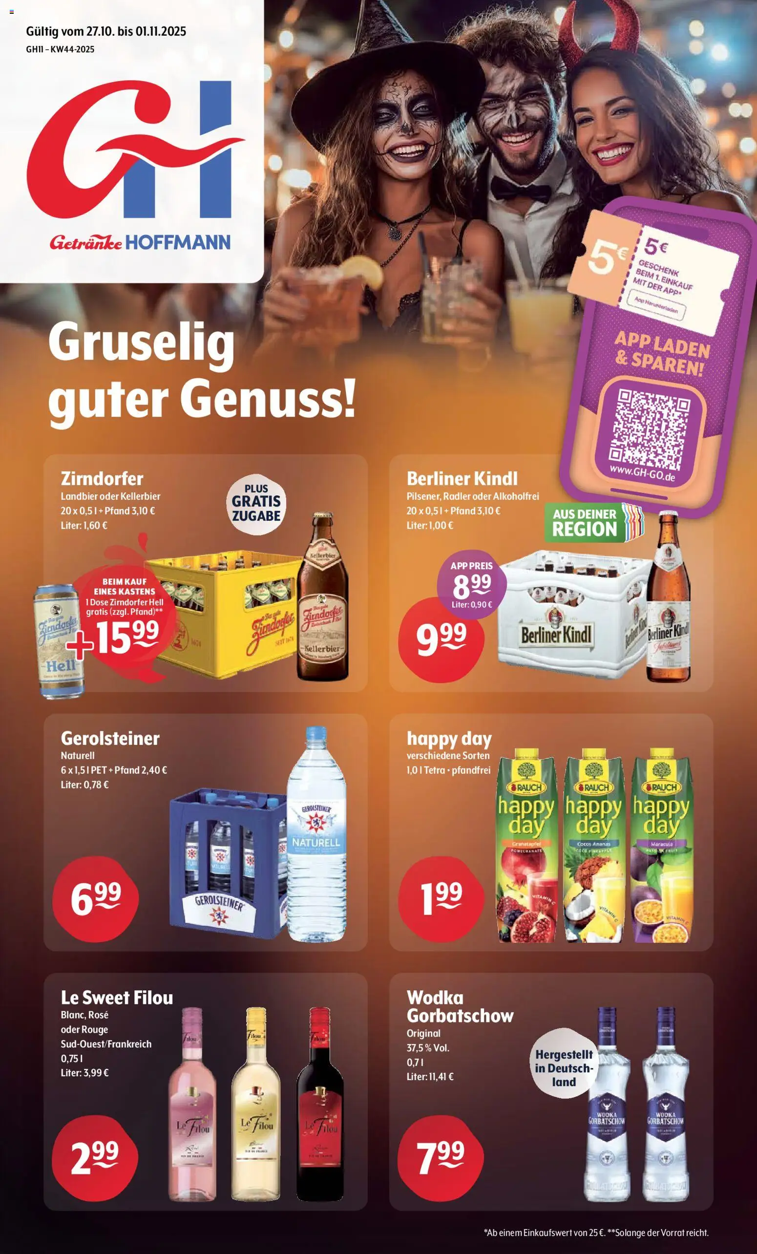 Trink und Spare Prospekt 	 – gültig ab 27.10.2025 | Seite: 1 | Produkte: Le filou, Granatapfel, Rouge, Radler