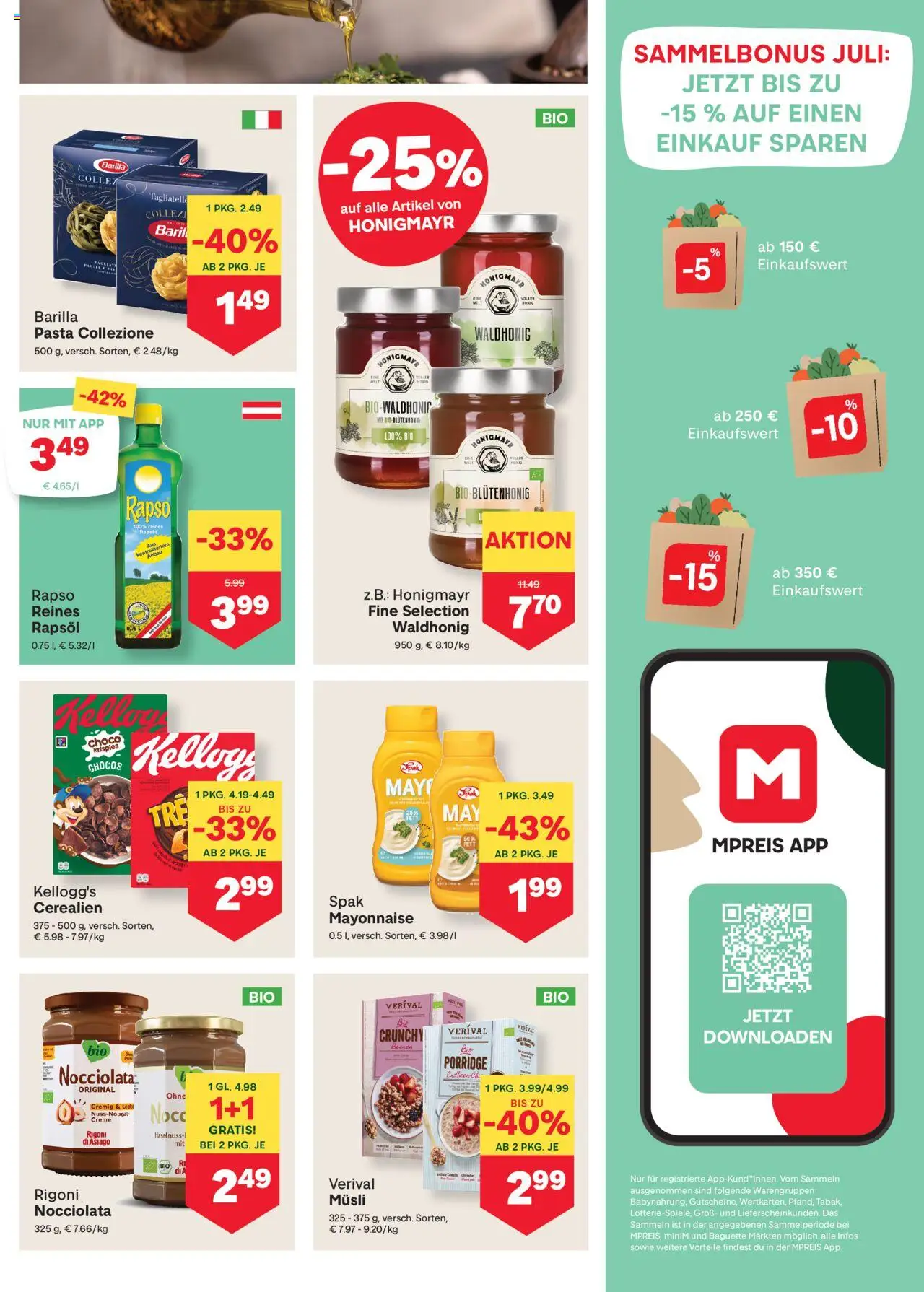 MPREIS Hohenems gültig ab 07.08.2025 | Seite: 9 | Produkte: Pasta, Mayonnaise, Jääkaappipakastin, Creme