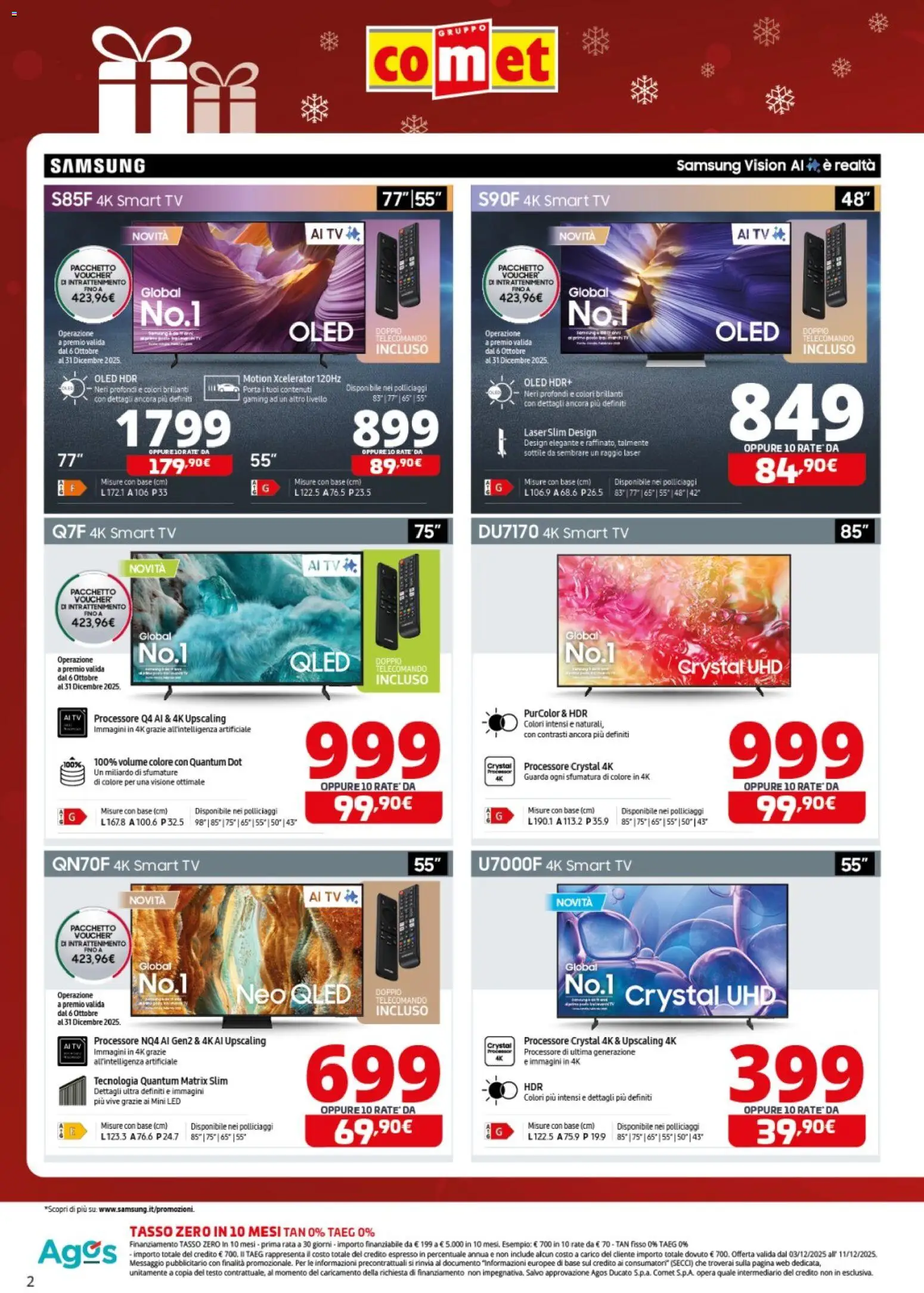 Volantino Comet del 09.12.2025 | Pagina: 2 | Prodotti: Telecomando, smart TV, TV, Samsung