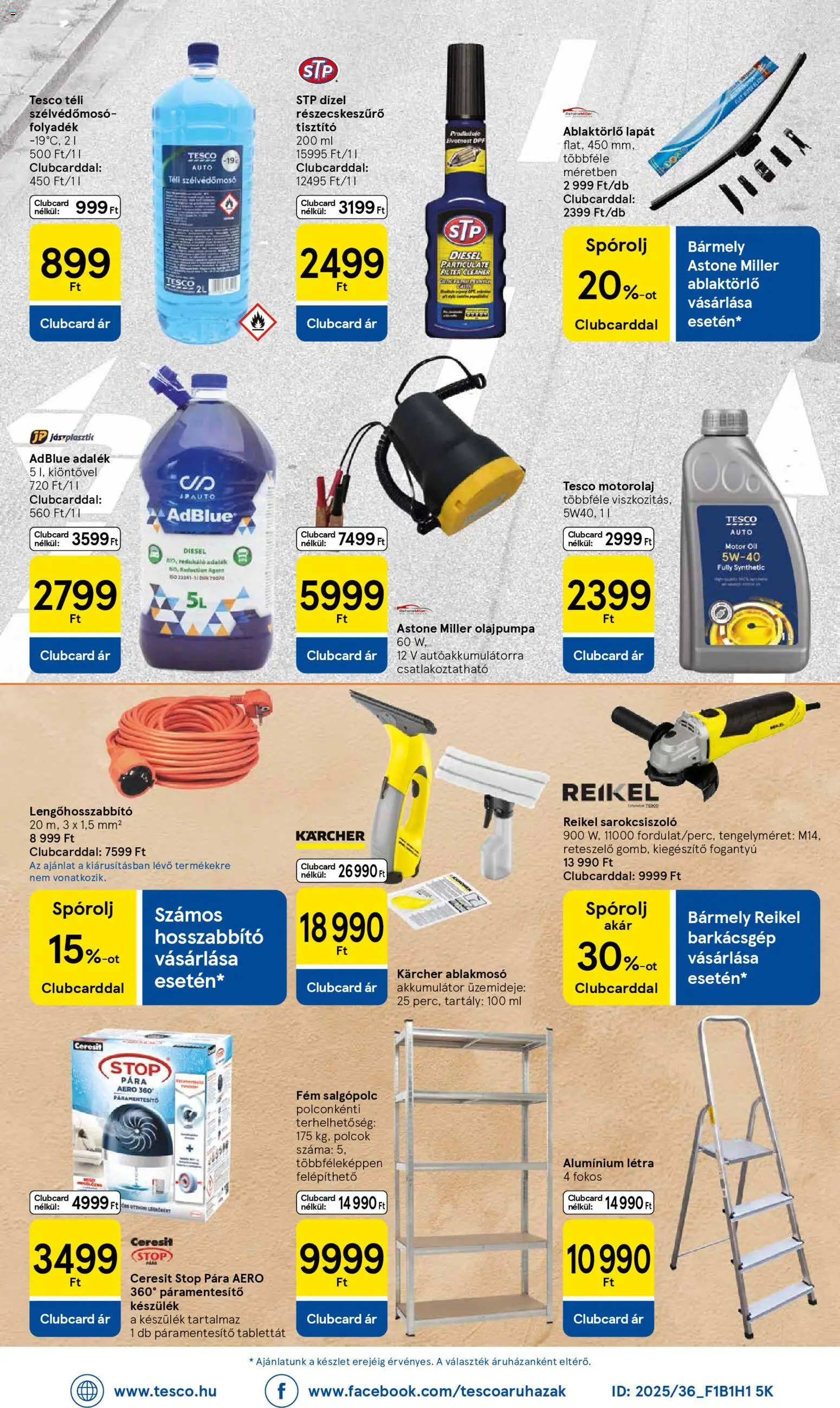 Tesco akciós ujság - amely érvényes a következő dátumtól: 30.10.2025 | Oldal: 32 | Termékek: Hosszabbító, Akkumulátor, Létra, Motorolaj