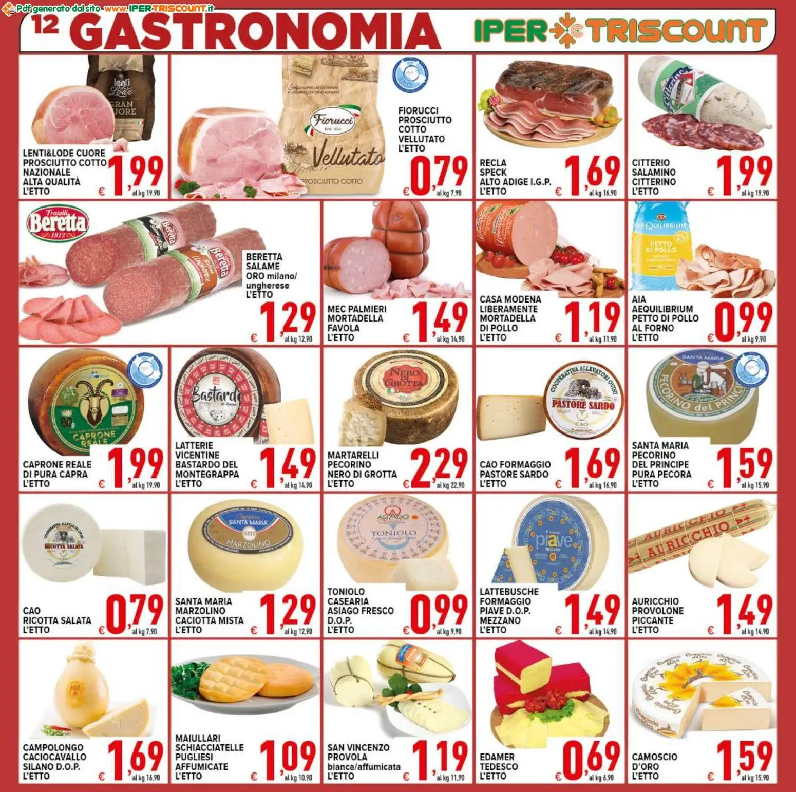Volantino Ipertriscount del 29.10.2025 | Pagina: 12 | Prodotti: Speck, Salame, Prosciutto, Mortadella