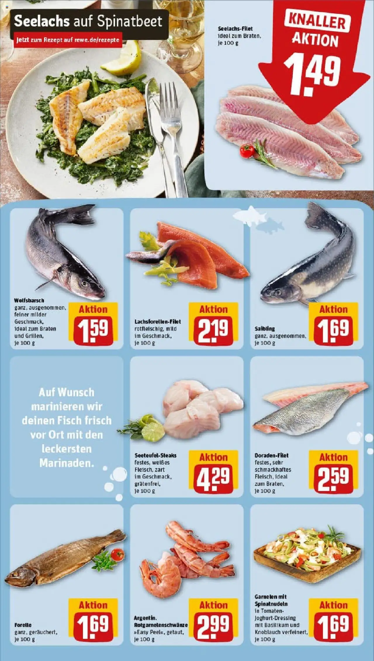 Rewe prospekt Bad Vilbel	 - gültig ab dem 24.08.2025 | Seite: 33 | Produkte: Garnelen, Fisch, Knoblauch, Pasta