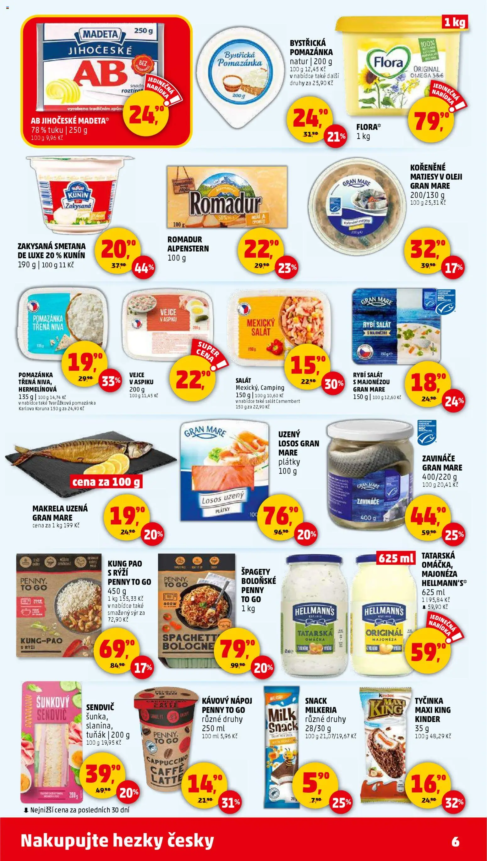 Penny Market leták - Čtvrtečník od 08.01.2026 | Strana: 6 | Produkty: Tuňák, Majonéza, Cappuccino, Niva
