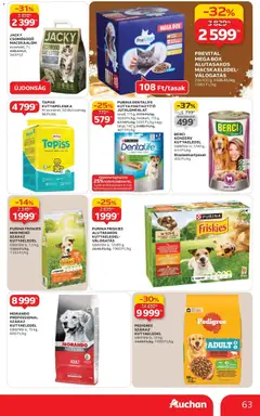 Auchan Akciós újság Szolnok - amely érvényes a következő dátumtól: 27.11.2025 | Oldal: 63 | Termékek: Macskaalom, Macskaeledel, Kutyaeledel