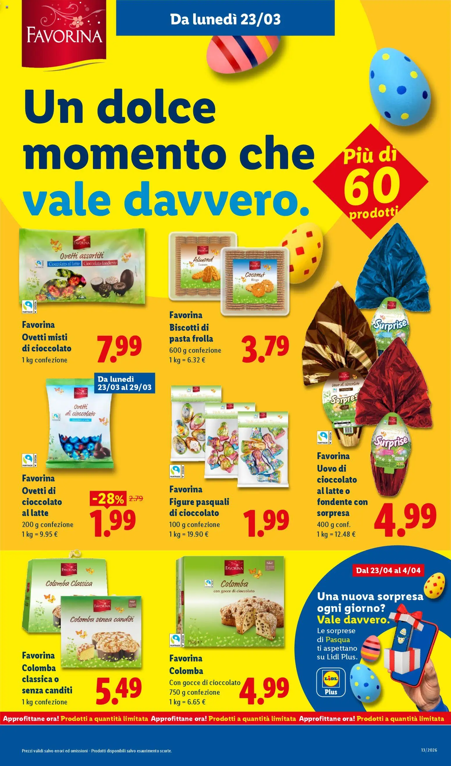 Volantino Lidl del 23.03.2026 | Pagina: 21 | Prodotti: Cioccolato, Biscotti, Latte, Pasta