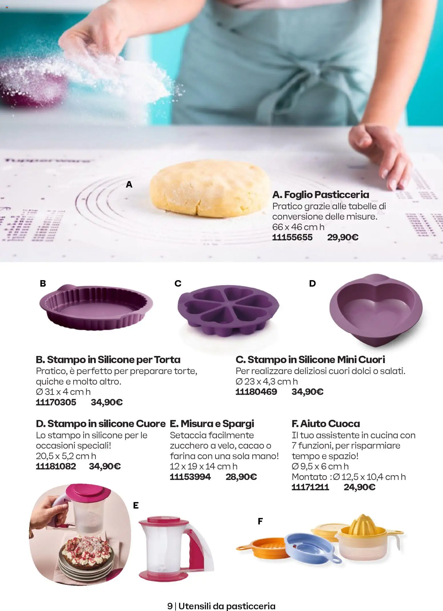 Volantino Tupperware del 01.11.2025 | Pagina: 9 | Prodotti: Zucchero, Torta, Silicone, Cacao